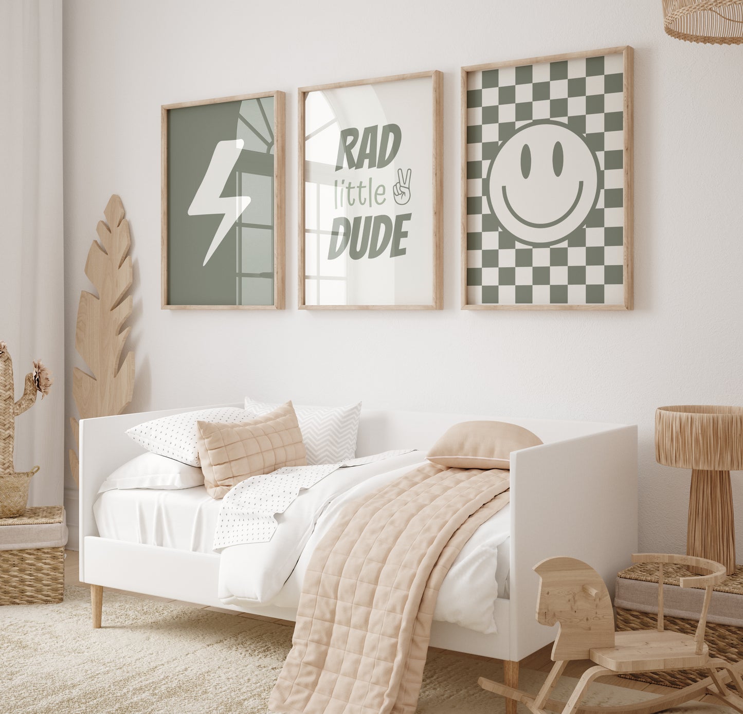 50 Boys Nursery Wall Art Bundle | Retro Whimsical Boy Aesthetic | Rad Little Dude, Smile & Checkered Groovy Prints | Instant Download | Suartprintstudio