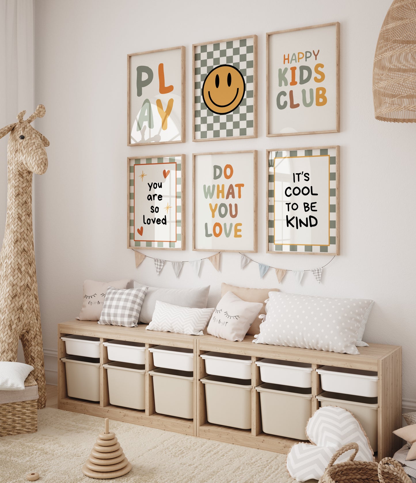 50 Boys Nursery Wall Art Bundle | Retro Whimsical Boy Aesthetic | Rad Little Dude, Smile & Checkered Groovy Prints | Instant Download | Suartprintstudio