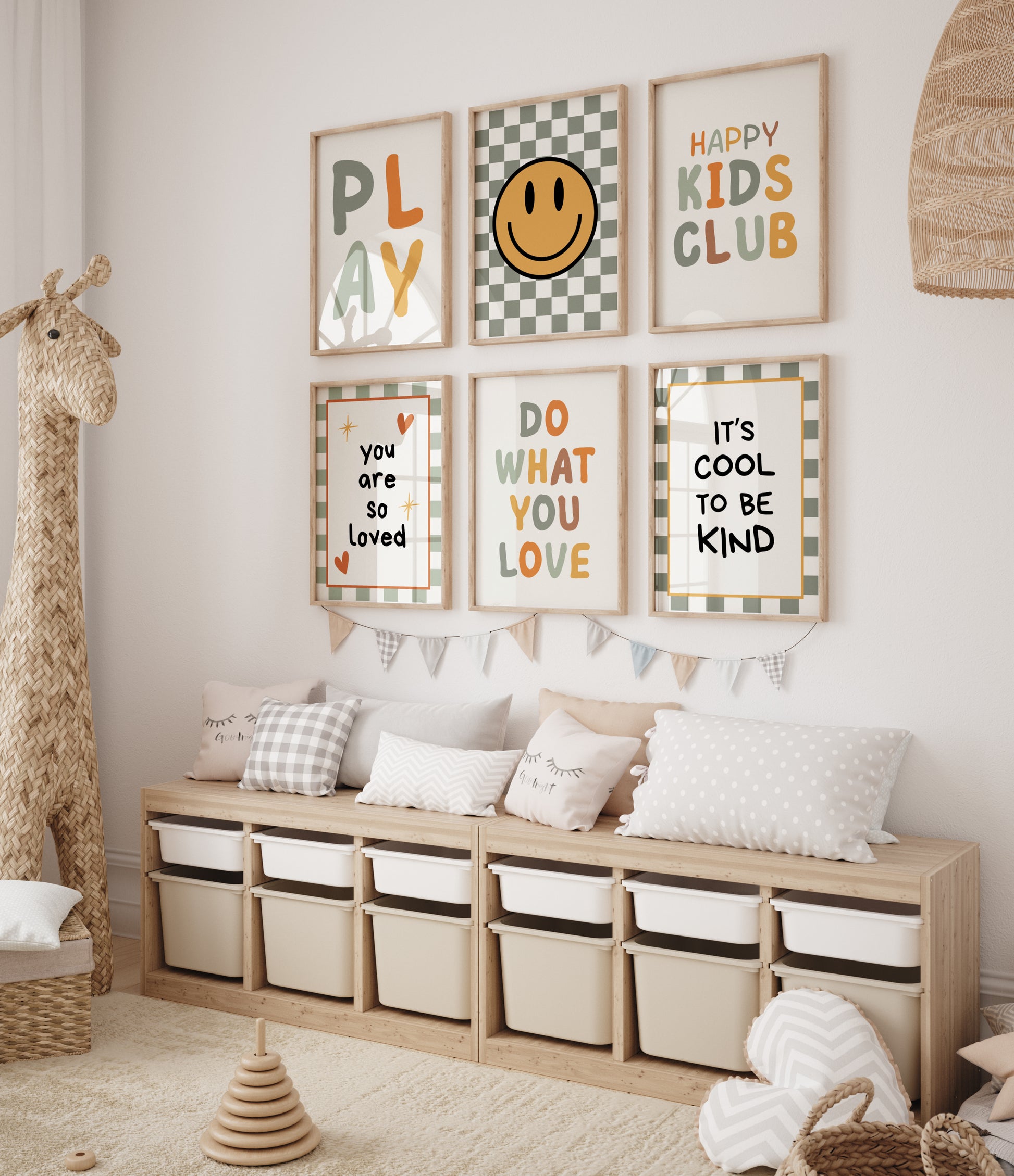 50 Boys Nursery Wall Art Bundle | Retro Whimsical Boy Aesthetic | Rad Little Dude, Smile & Checkered Groovy Prints | Instant Download | Suartprintstudio