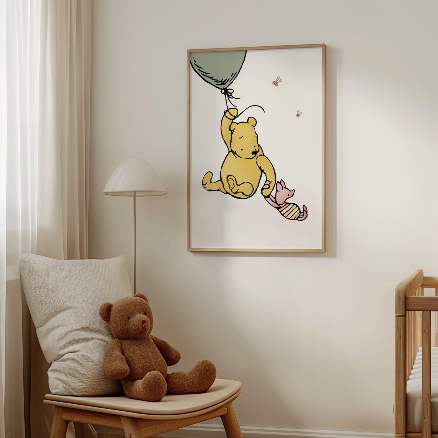 Set of 3 Personalized Nursery Name Sign Wall Art Prints | Winnie the Pooh Nursery Decor | Kids Room decor| Custom digital download