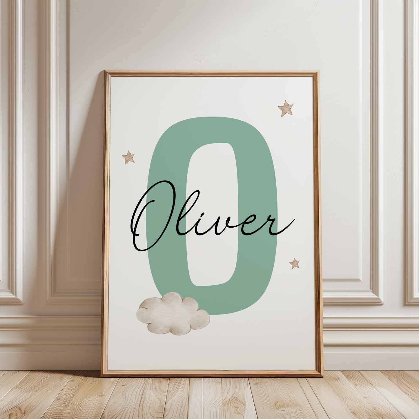 Personalized Nursery Wall Art Print | Watercolor Cloud Nursery Decor | Custom Baby Name Sign | Digital Download Suartprintstudio