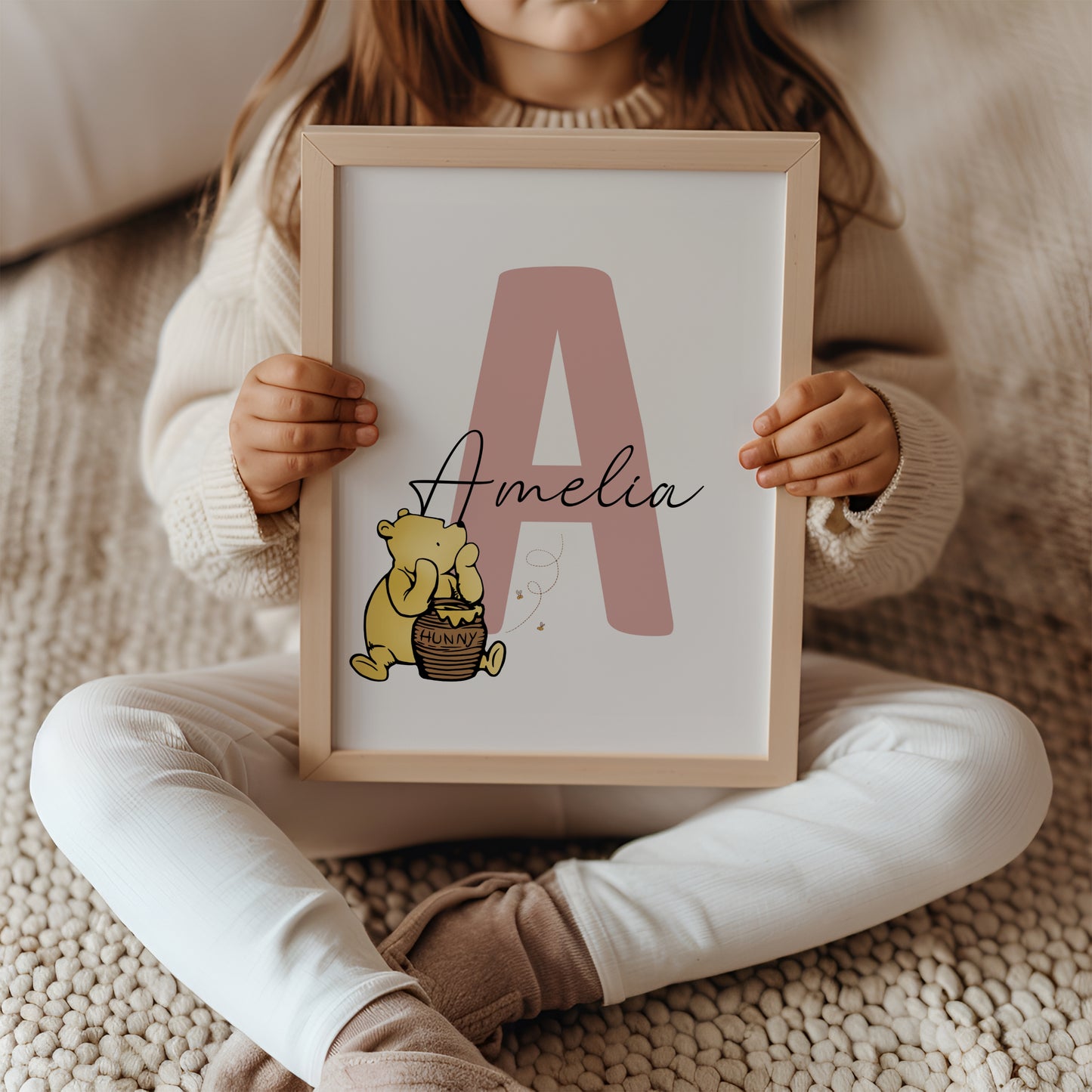 Personalized Winnie the Pooh Name Print | Nursery wall art | Kids Room decor| digital download
