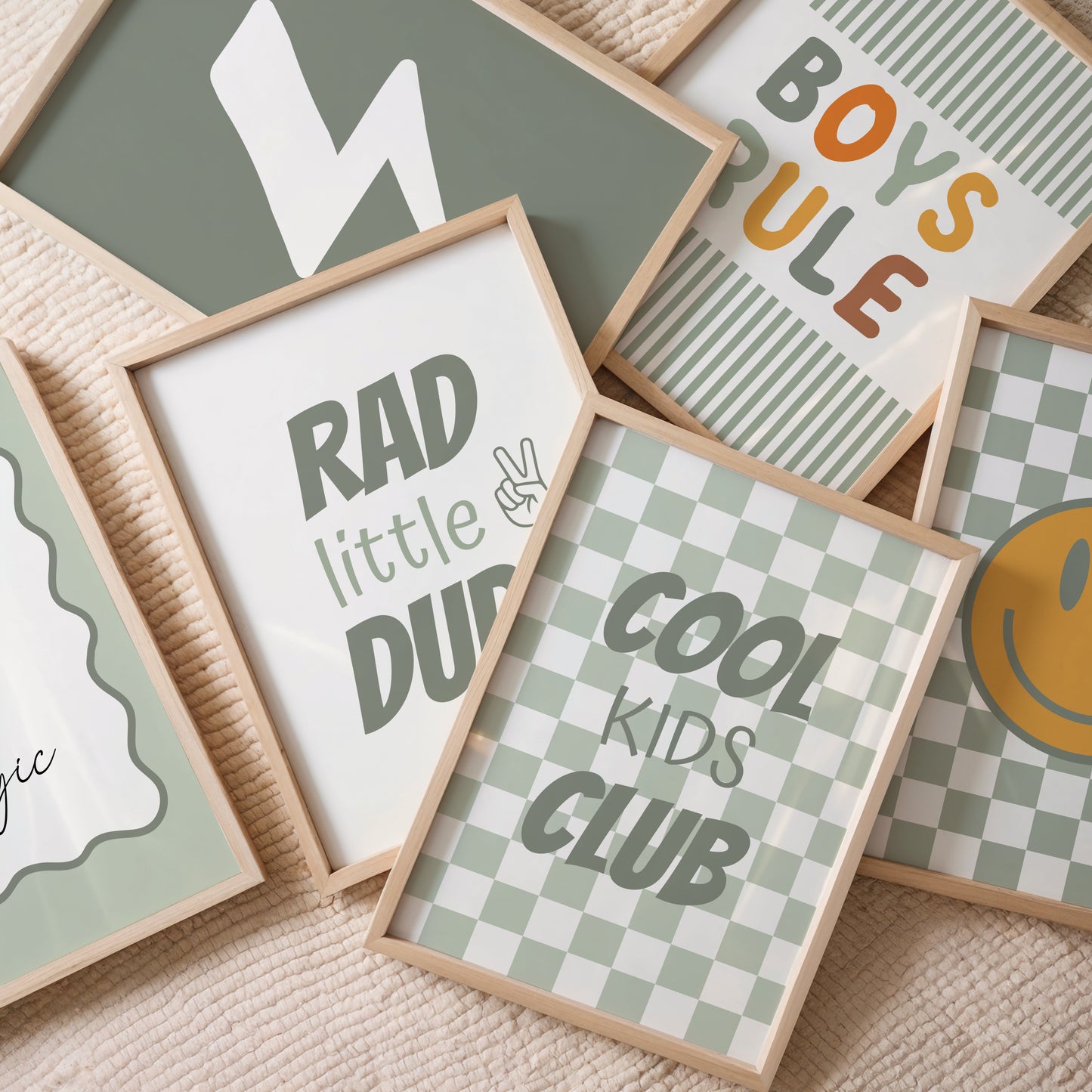 50 Boys Nursery Wall Art Bundle | Retro Whimsical Boy Aesthetic | Rad Little Dude, Smile & Checkered Groovy Prints | Instant Download | Suartprintstudio