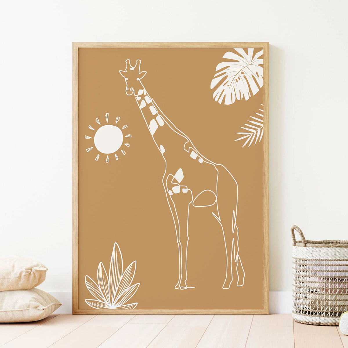 Boho Safari Animals Nursery Wall Art Prints: Line Art, Nursery decor,Minimalist  (Digital Download)