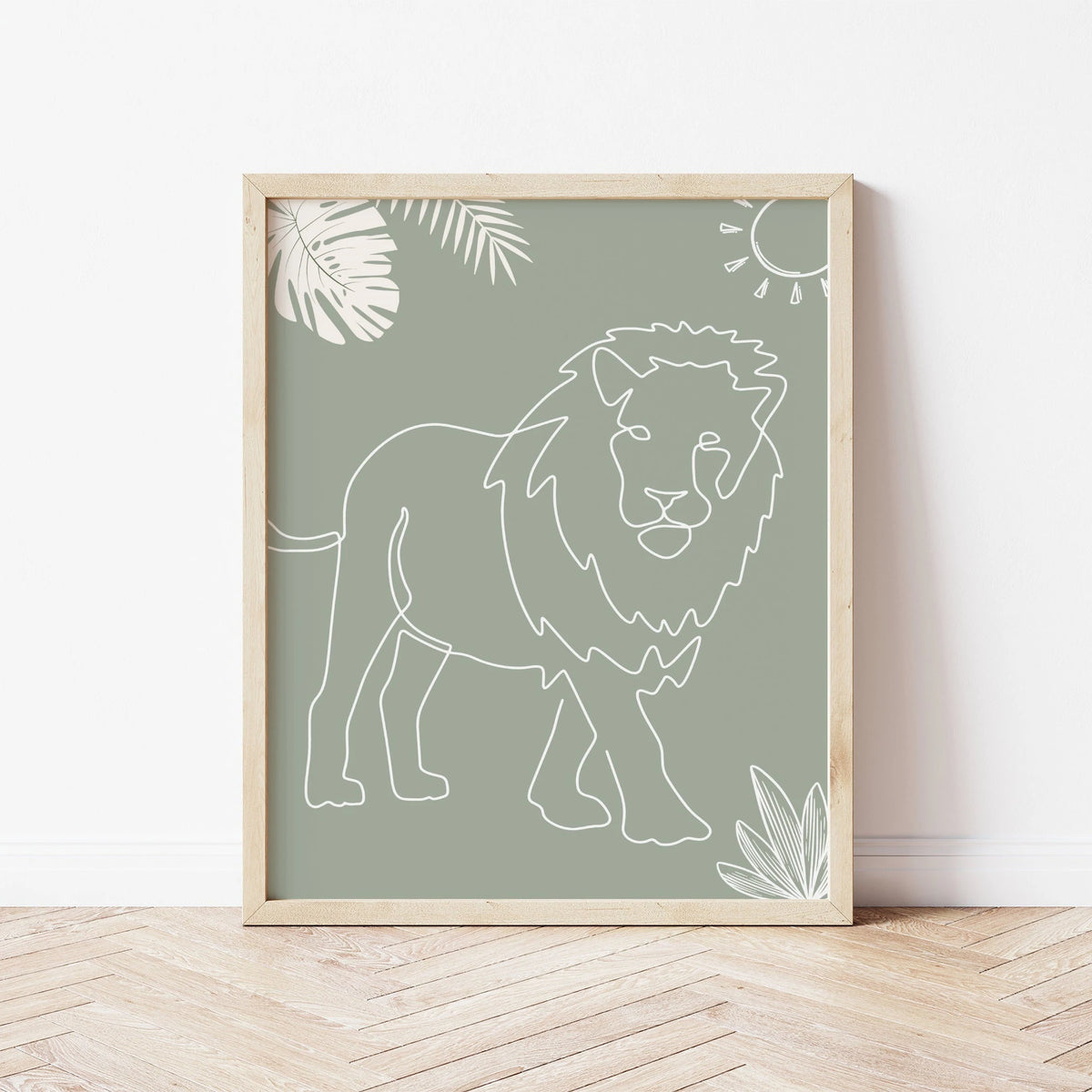 Safari Animals Nursery Wall Art Prints: Lion, Elephant, Giraffe, Boho Nursery decor (Digital Download)