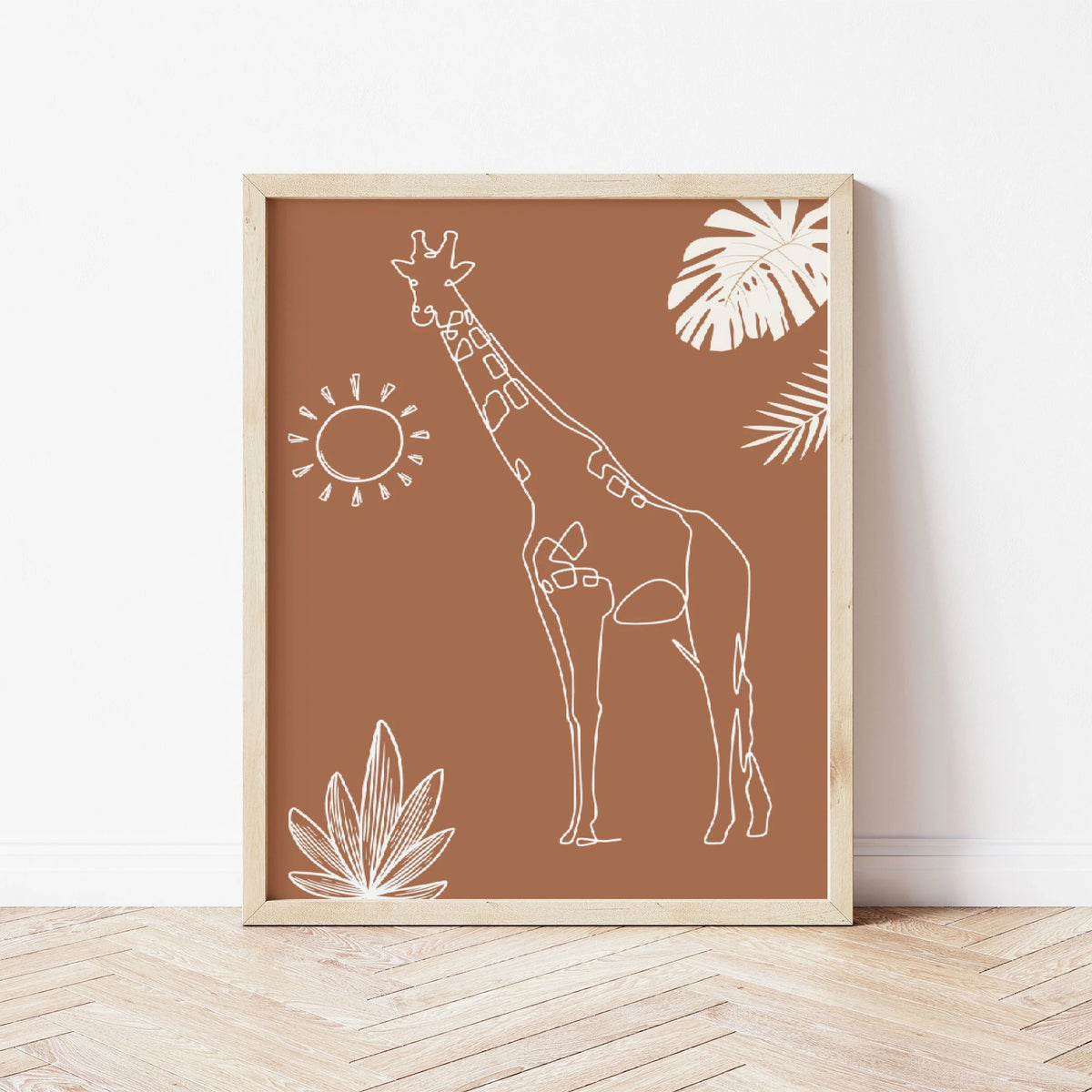 Safari Animals Nursery Wall Art Prints: Lion, Elephant, Giraffe, Boho Nursery decor (Digital Download)