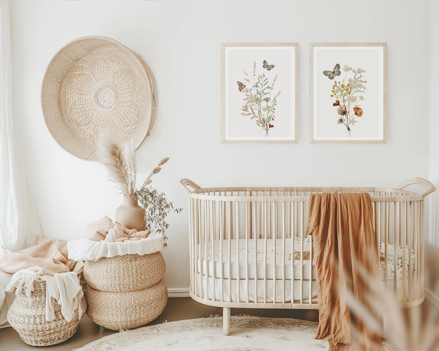 Wildflowers Nursery Wall Art Prints Set Of 3 | Boho, Watercollor, Girl Nursery Decor | Digital Download | Suartprintstudio