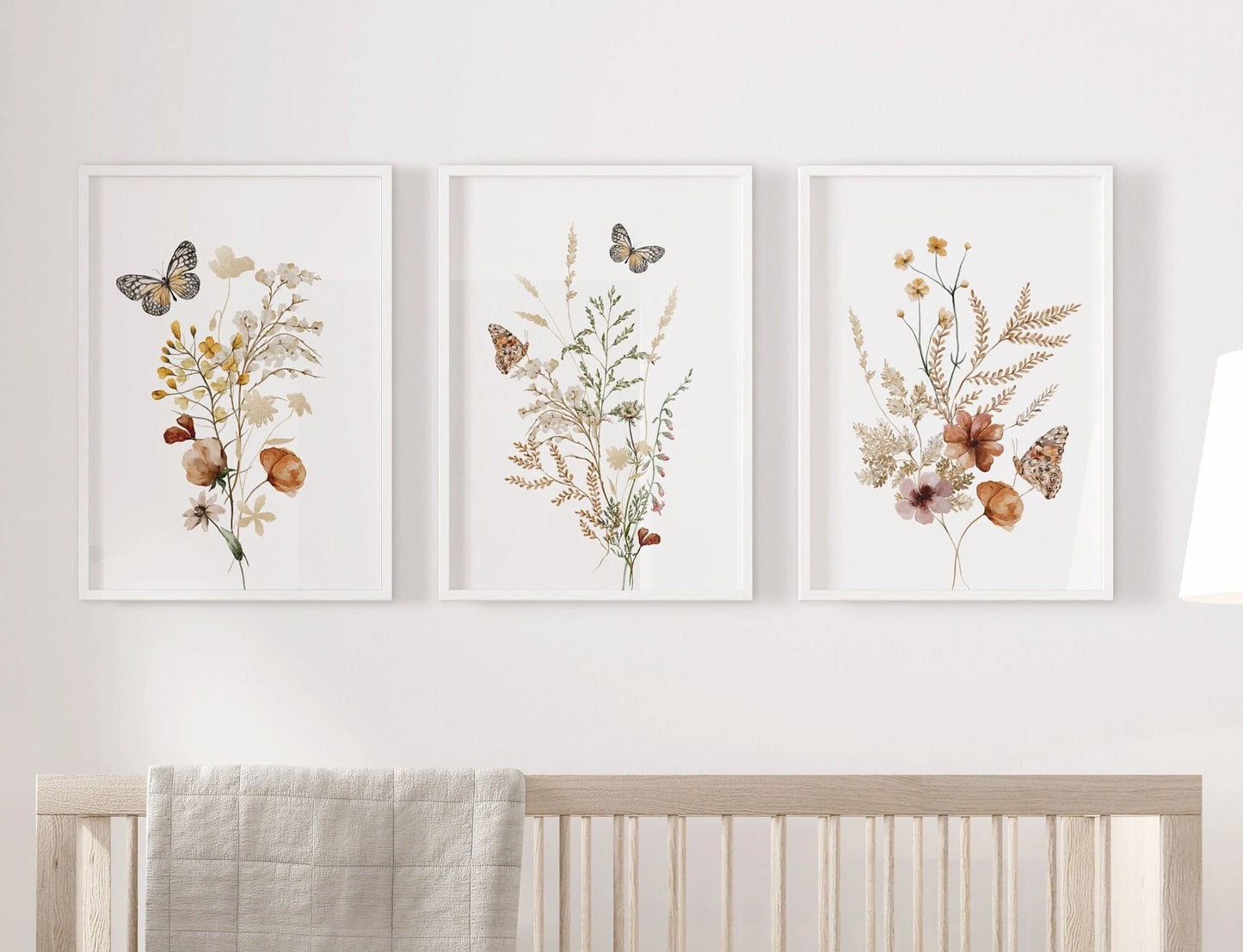 Wildflowers Nursery Wall Art Prints Set Of 3 | Boho, Watercollor, Girl Nursery Decor | Digital Download | Suartprintstudio