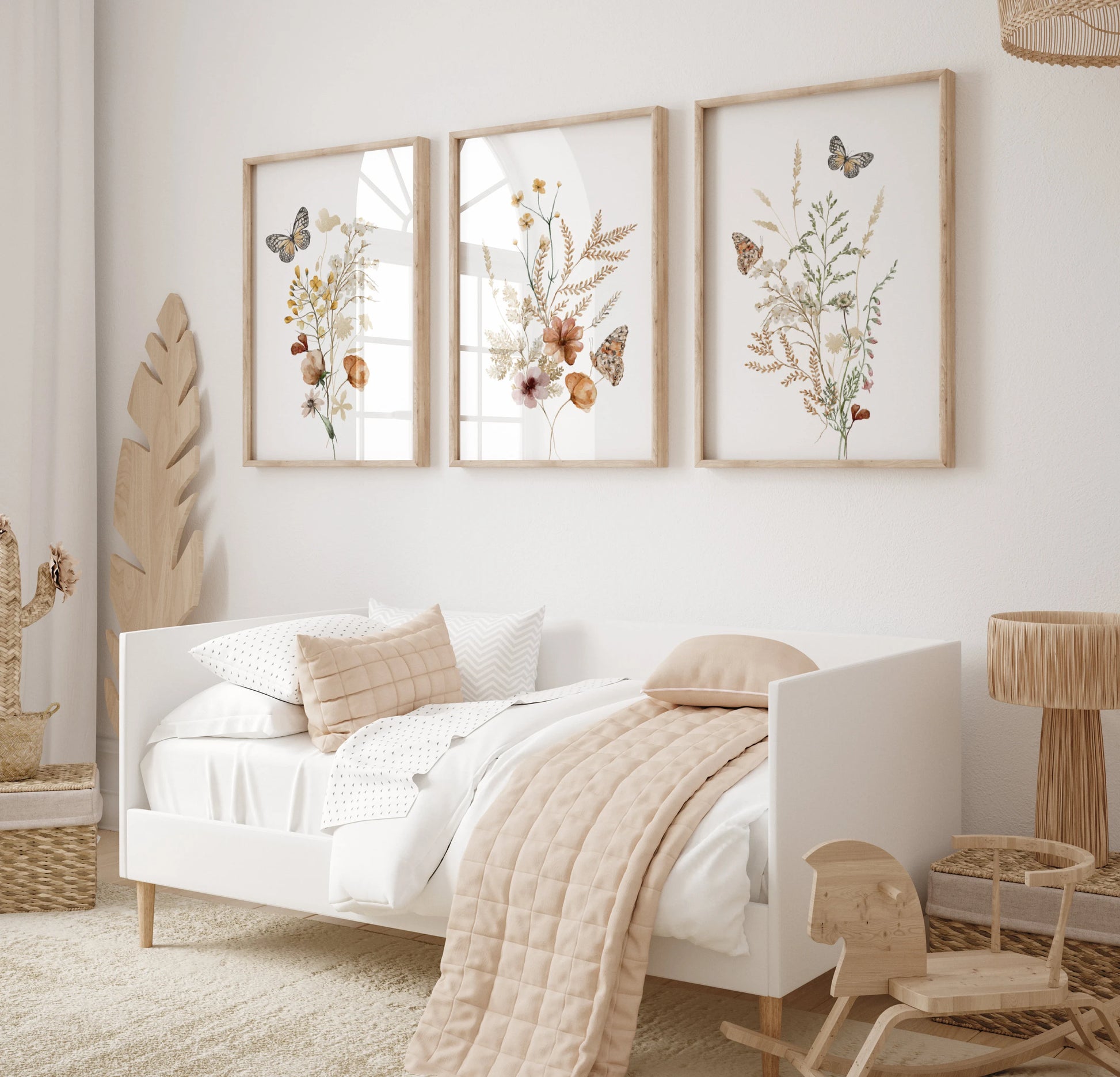 Wildflowers Nursery Wall Art Prints Set Of 3 | Boho, Watercollor, Girl Nursery Decor | Digital Download | Suartprintstudio