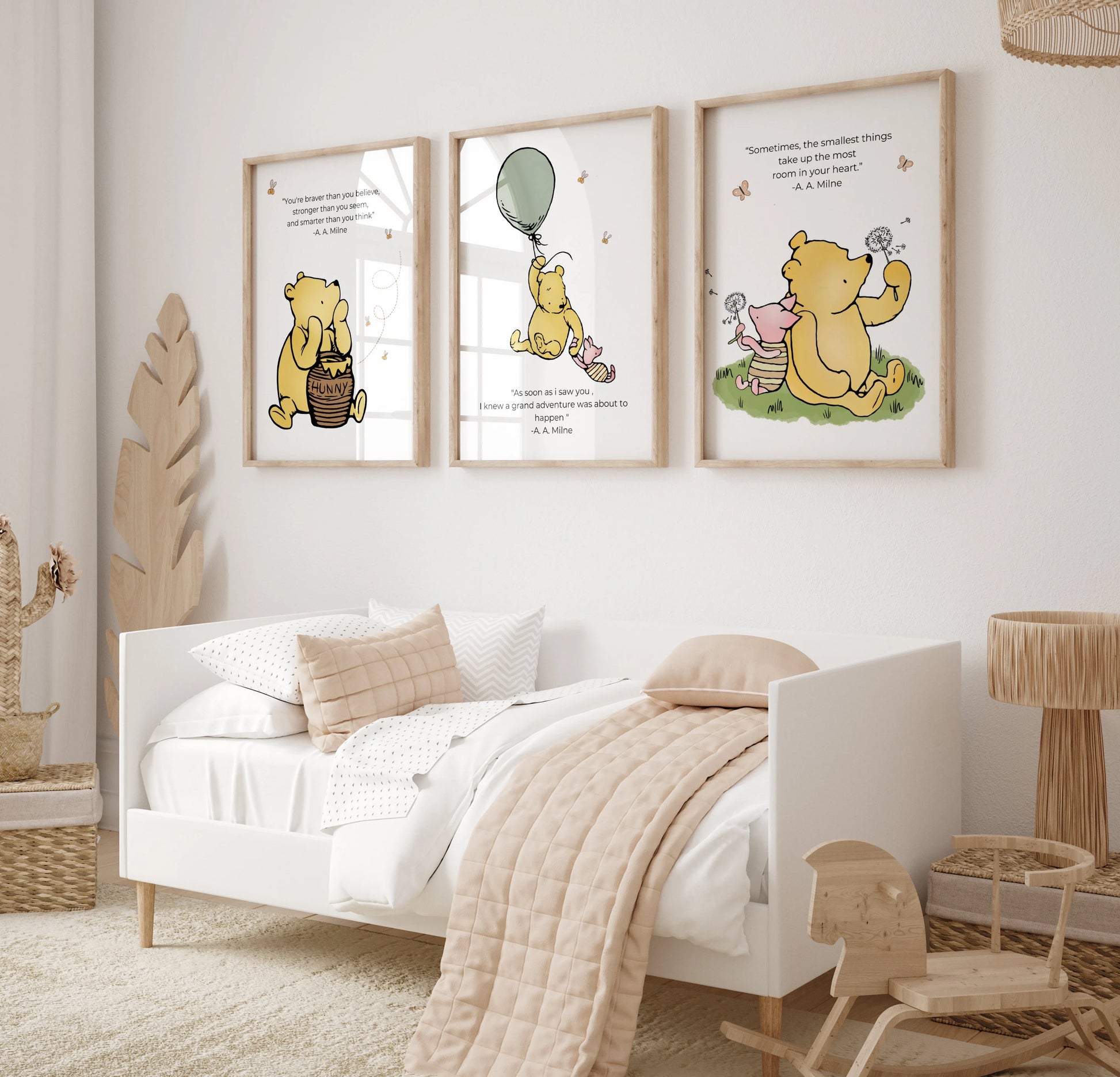 Classic Winnie the Pooh nursery decor printable quotes kids room wall art baby shower gift instant download Suartprintstudio