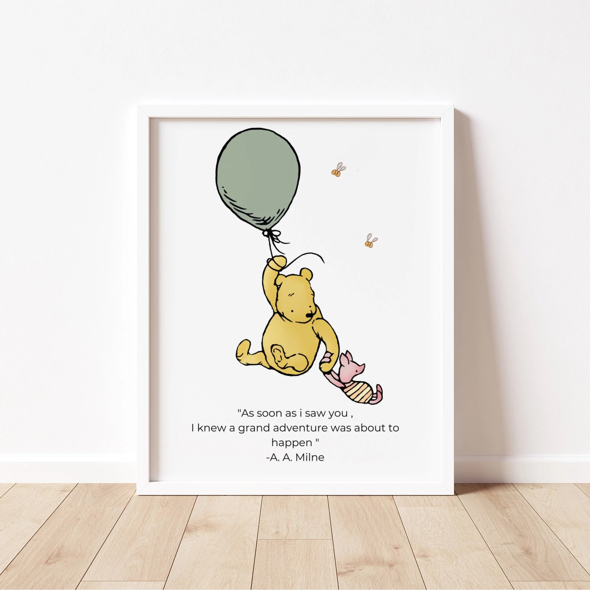 Classic Winnie the Pooh nursery decor printable quotes kids room wall art baby shower gift instant download Suartprintstudio