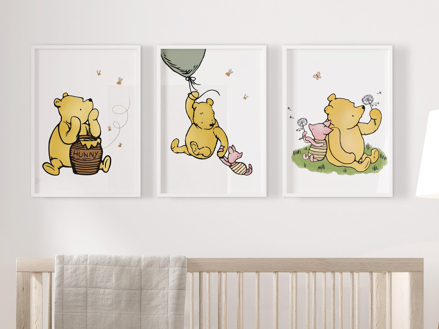 Winnie the Pooh Nursery Prints Set | Classic Baby Wall Art | Nursery & Playroom Decor | Digital Download