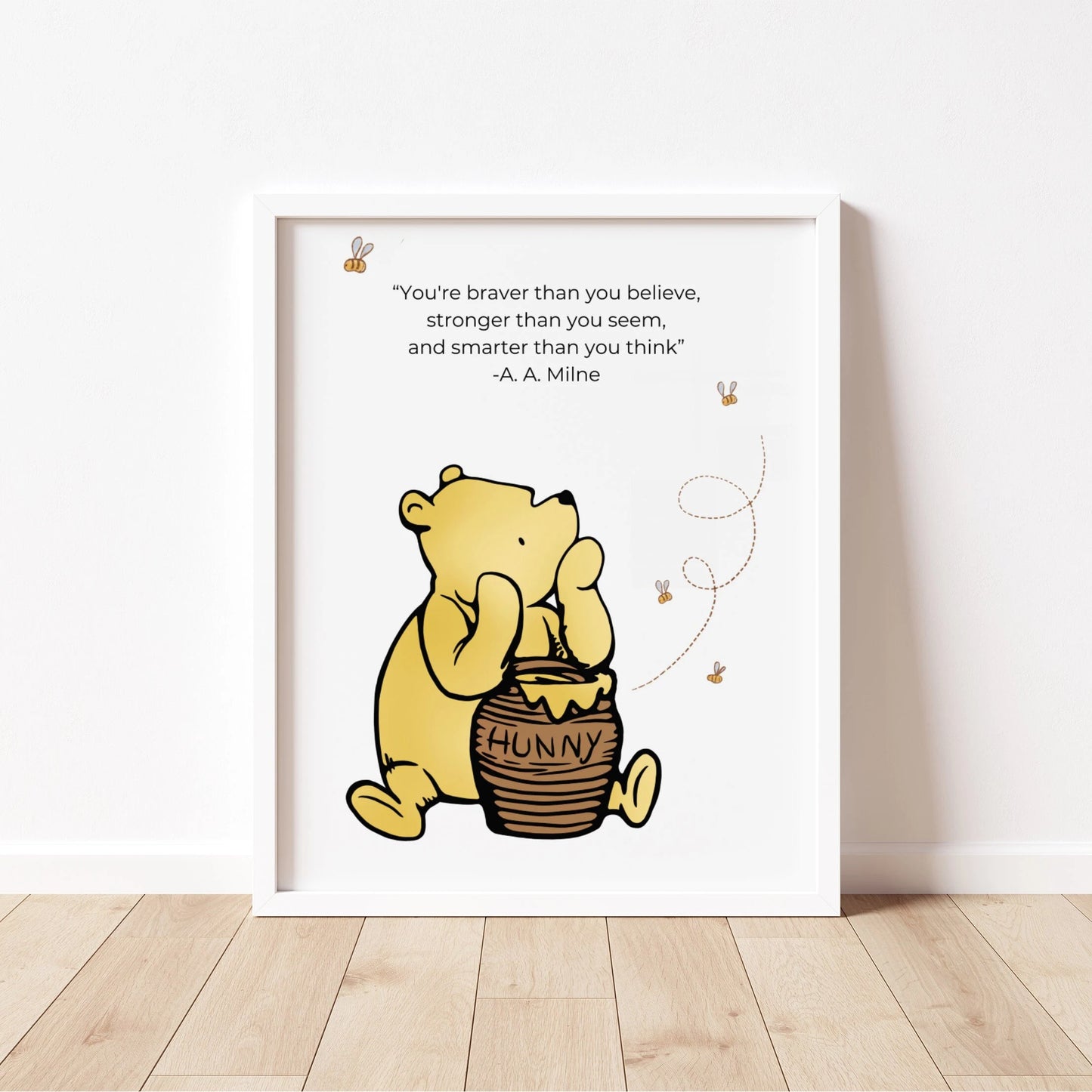 Classic Winnie the Pooh nursery decor printable quotes kids room wall art baby shower gift instant download Suartprintstudio