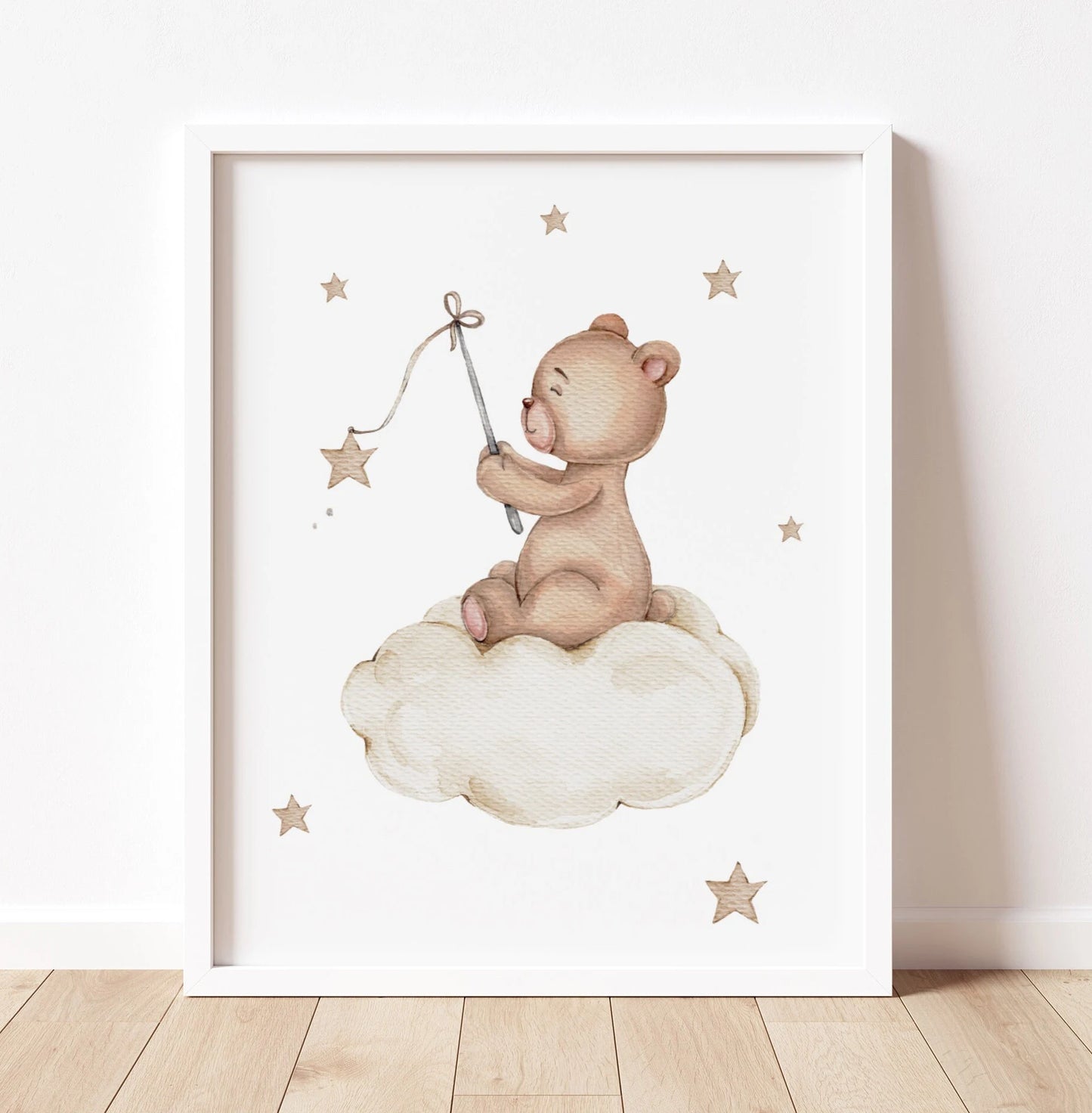 Set of 3 Watercolor Teddy Bear Nursery Wall Art | Neutral Nursery decor Prints | Instant download