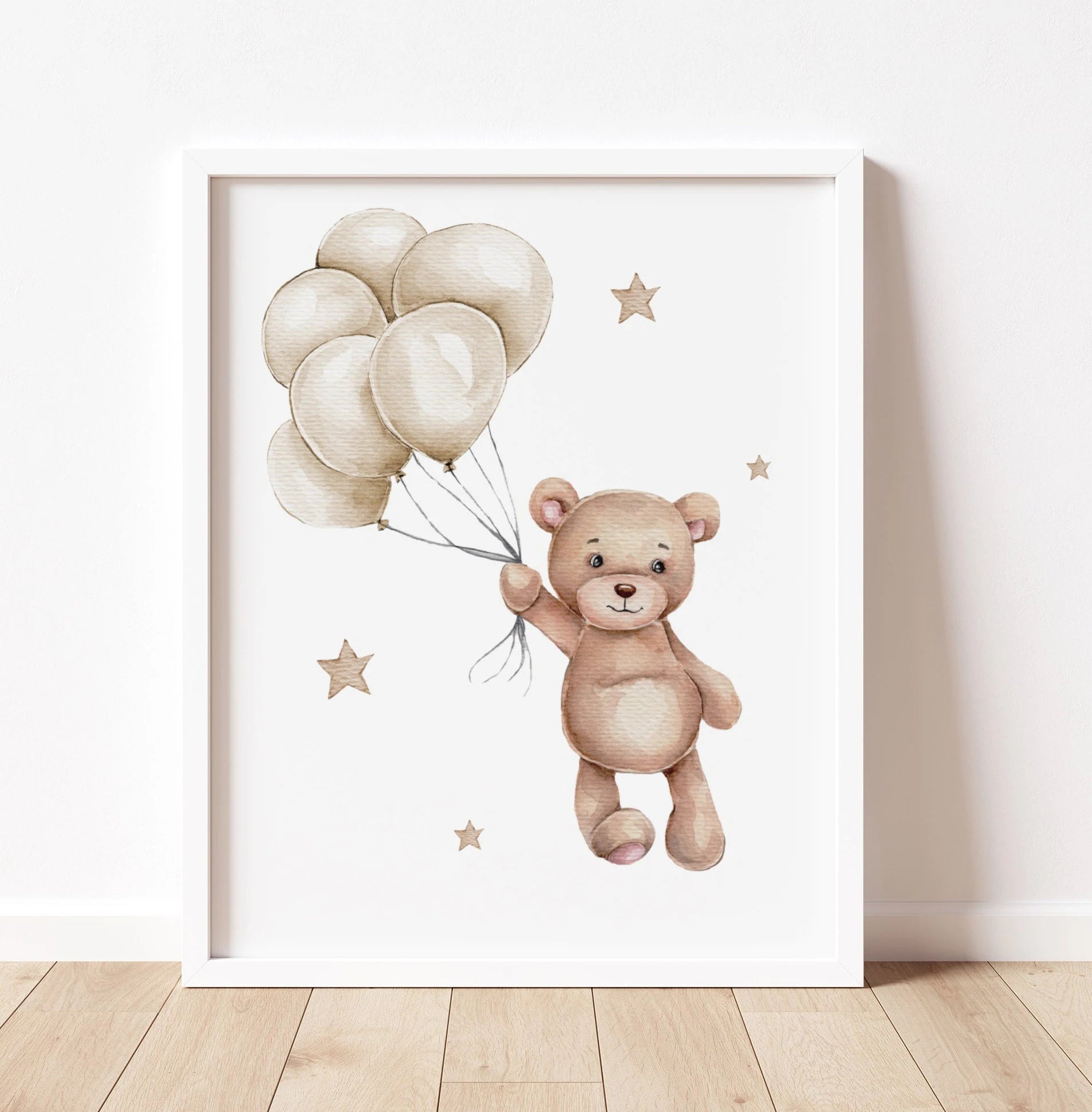 Teddy Bear Nursery Wall Art Prints  Neutral Nursery Decor (Instant Download) Suartprintstudio