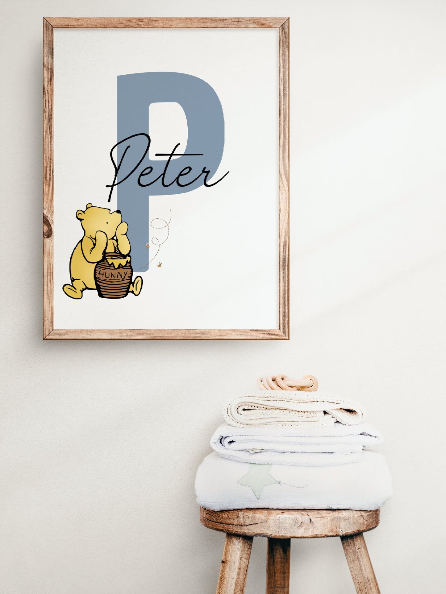 Personalized Winnie the Pooh Name Print | Nursery wall art | Kids Room decor| digital download