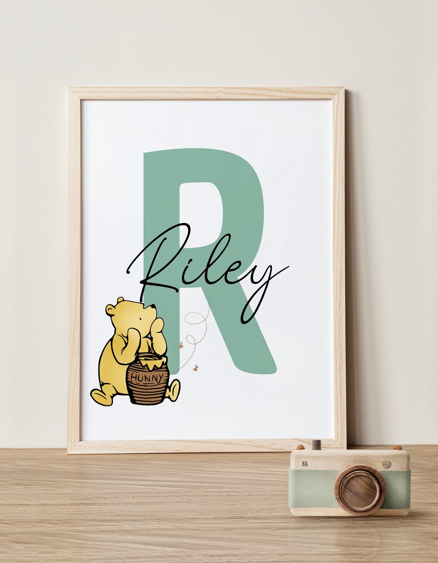 Personalized Winnie the Pooh Name Print | Nursery wall art | Kids Room decor| digital download