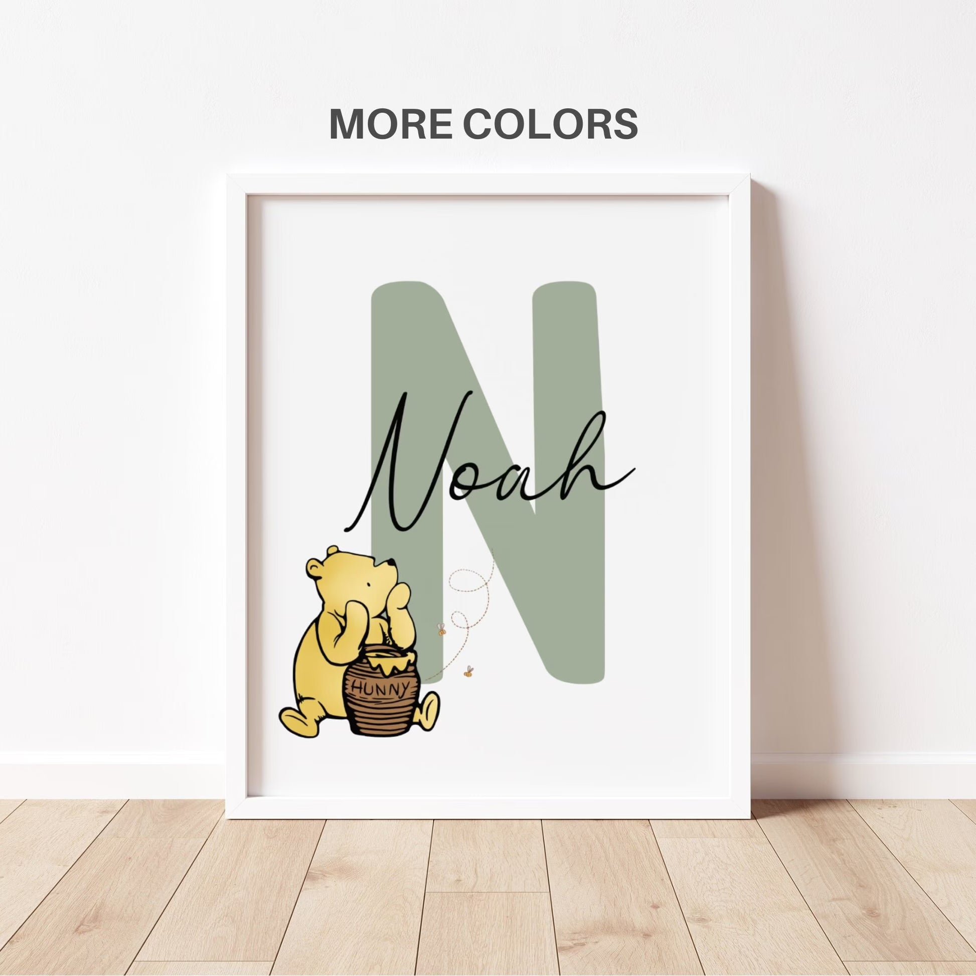 Personalized Winnie the Pooh Name Print | Nursery wall art | Kids Room decor| digital download