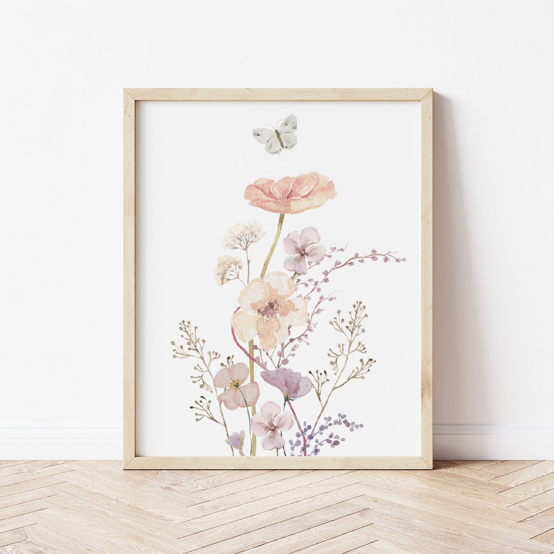 Wildflowers Nursery Wall Art Prints Set Of 3 | In a Field of Roses She is a Wldflower | Boho, Girl Nursery Decor | Digital download Suartprintstudio