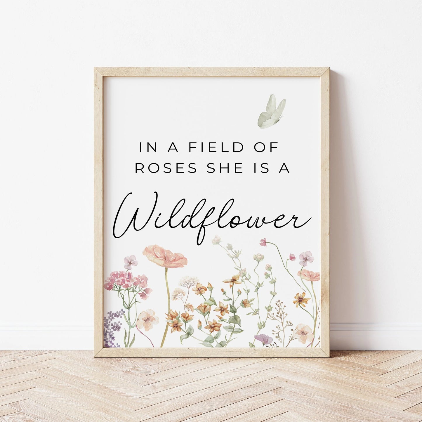 Wildflowers Nursery Wall Art Prints Set Of 3 | In a Field of Roses She is a Wldflower | Boho, Girl Nursery Decor | Digital download Suartprintstudio