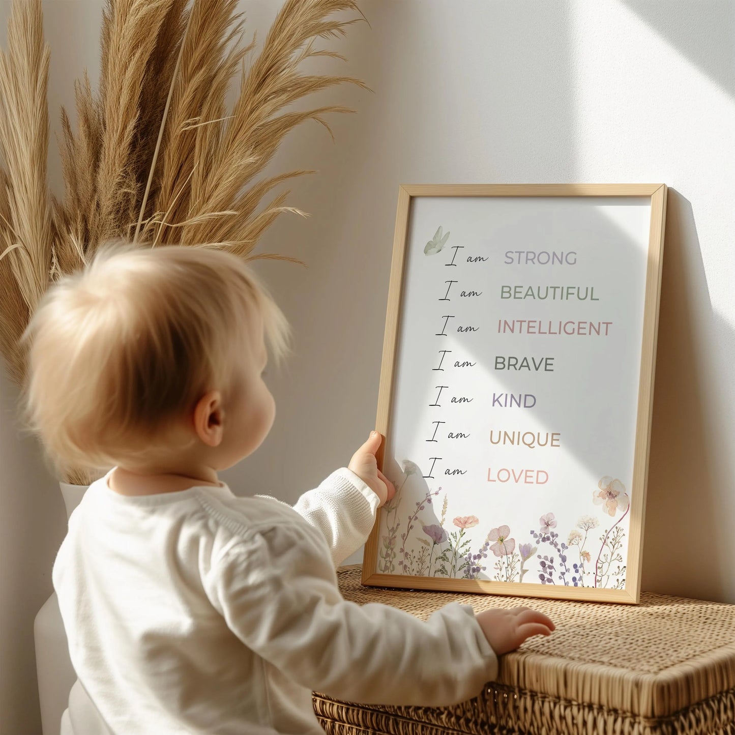 Positive Affirmations Print: Wildflower Nursery Decor (Instant Download)