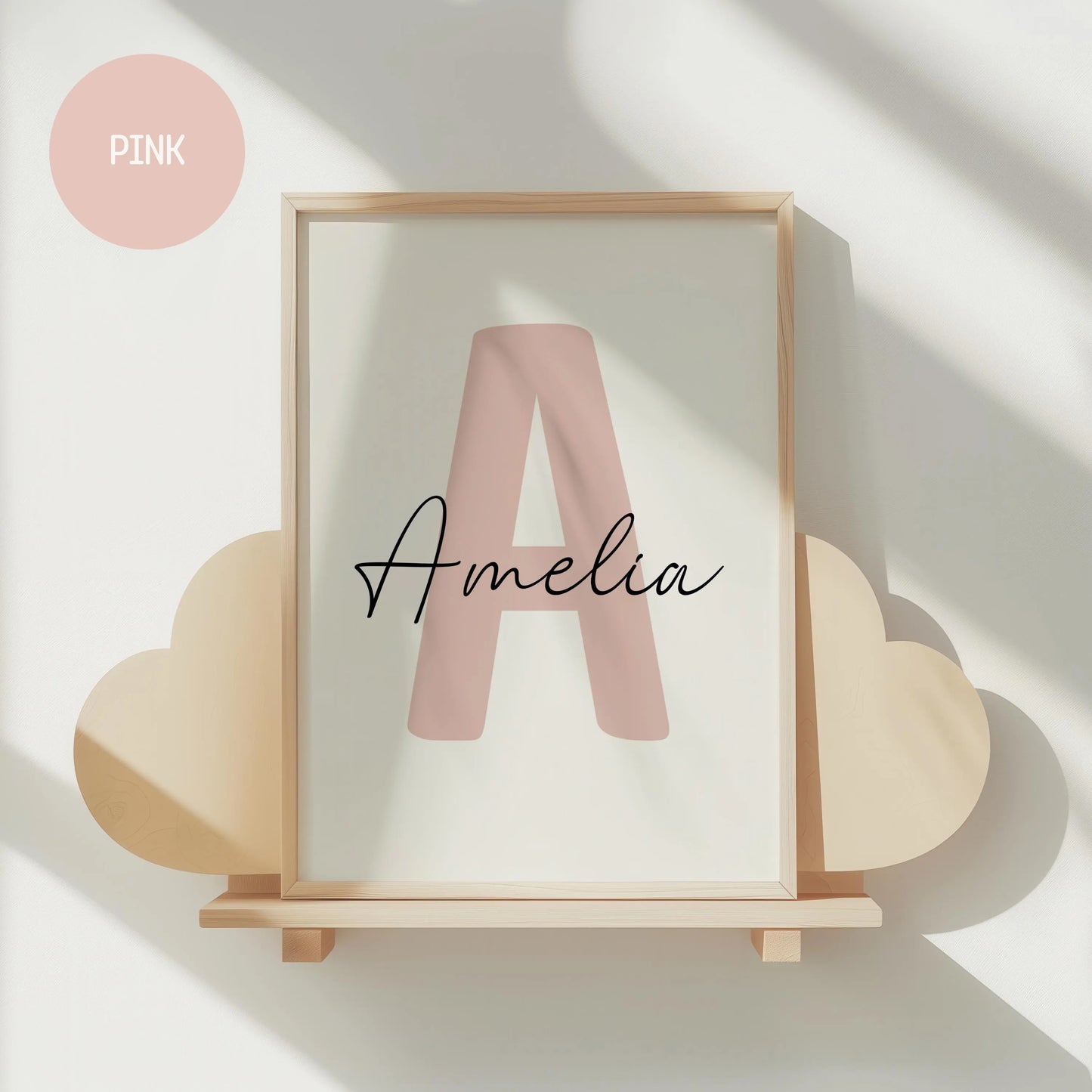 Nursery name sign personalised custom name print, baby name sign nursery decor digital download | SuArtPrintStudio