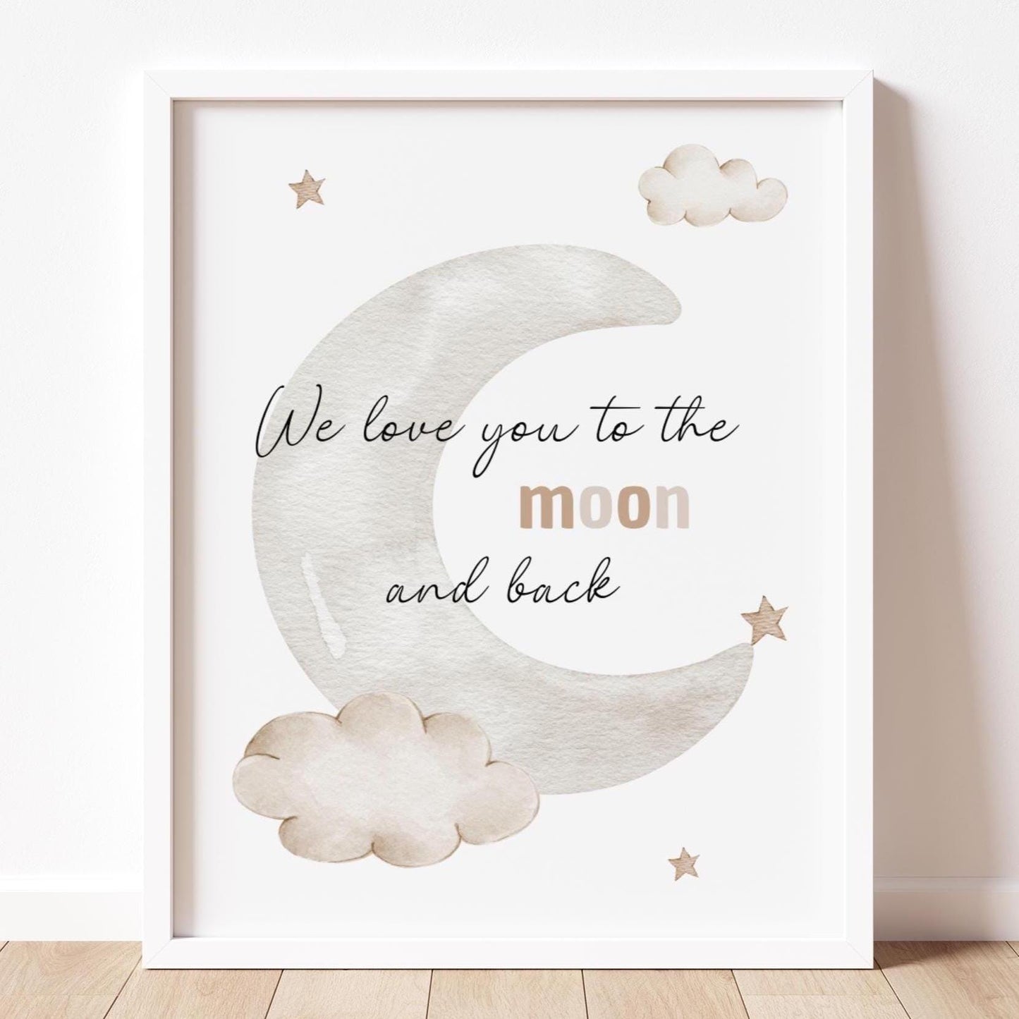  Nursery Wall Art Prints — “Love You to the Moon and Back” Neutral Nursery Decor (Instant Download) Suartprintstudio