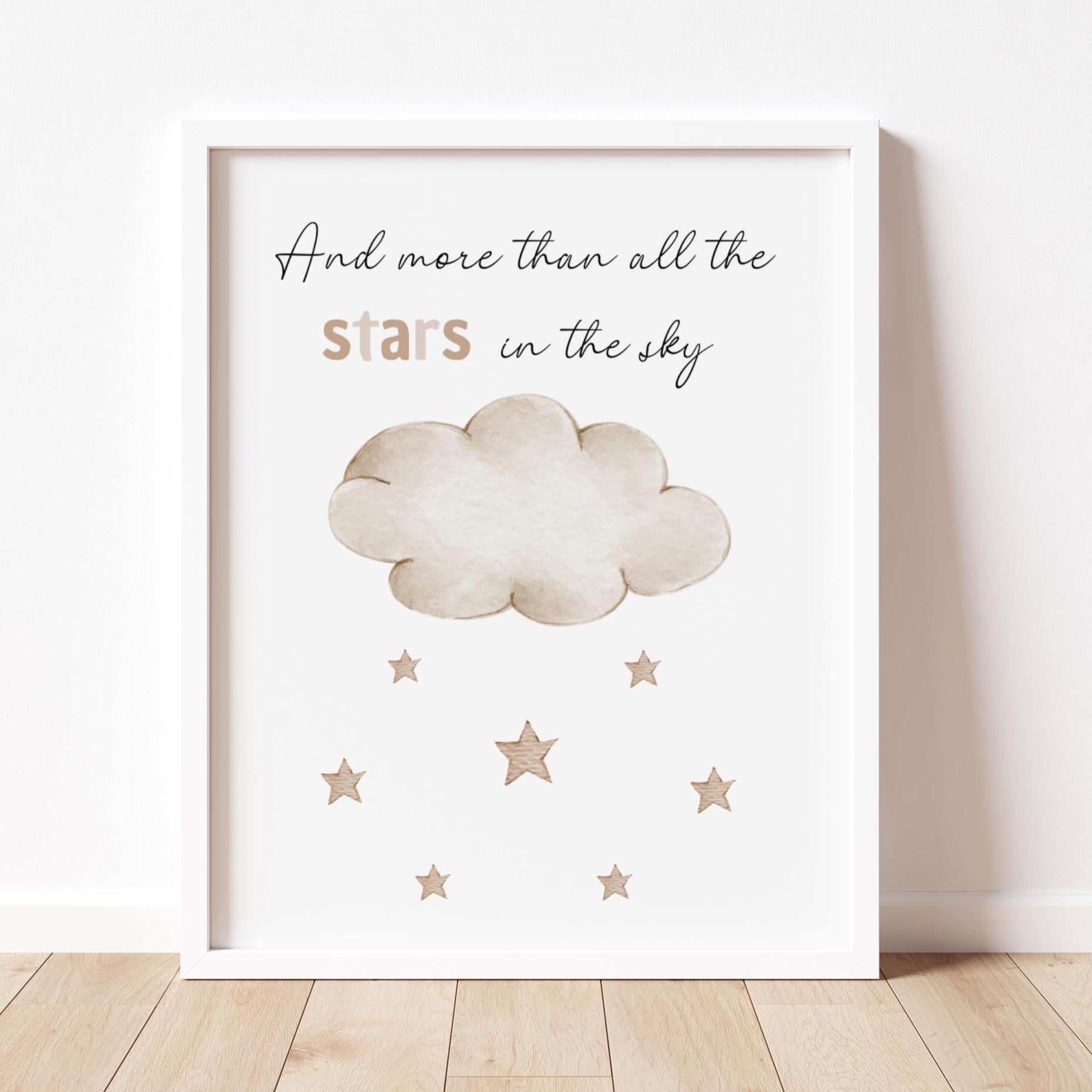 Nursery Wall Art Prints  — “Love You to the Moon and Back” Neutral Nursery Decor (Instant Download) Suartprintstudio