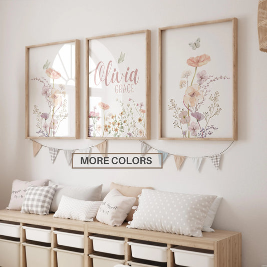 This Boho Style Wildflowers Nursery wall art is personalized with the child's name and initial The colors of the font can be customised to suit your decor needs.

Shop now and create beautiful nursery wall art with your child’s name today!

SuArtPrintStudio offers high-resolution printables, available for digital download.