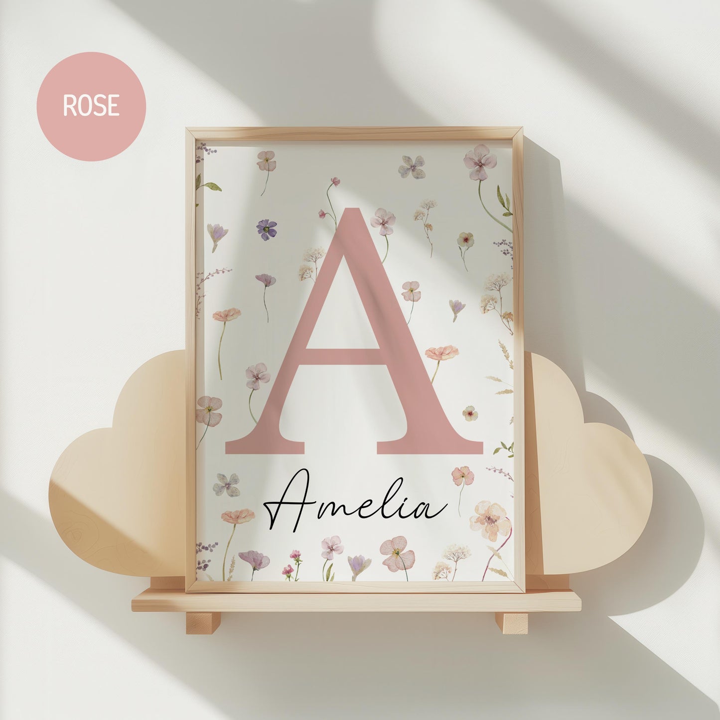 Personalized Wildflower Girl Nursery Wall Art Print | Baby Name sign | Boho, Nursery Decor (Digital Download) Suartprintstudio