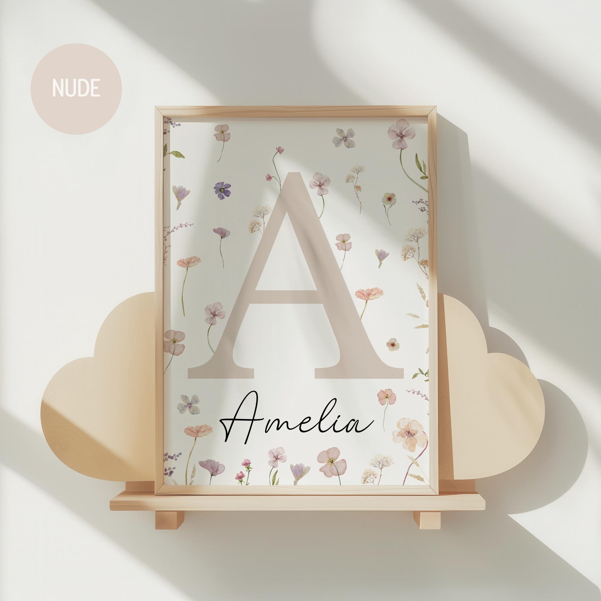 Personalized Wildflower Girl Nursery Wall Art Print | Baby Name sign | Boho, Nursery Decor (Digital Download) Suartprintstudio