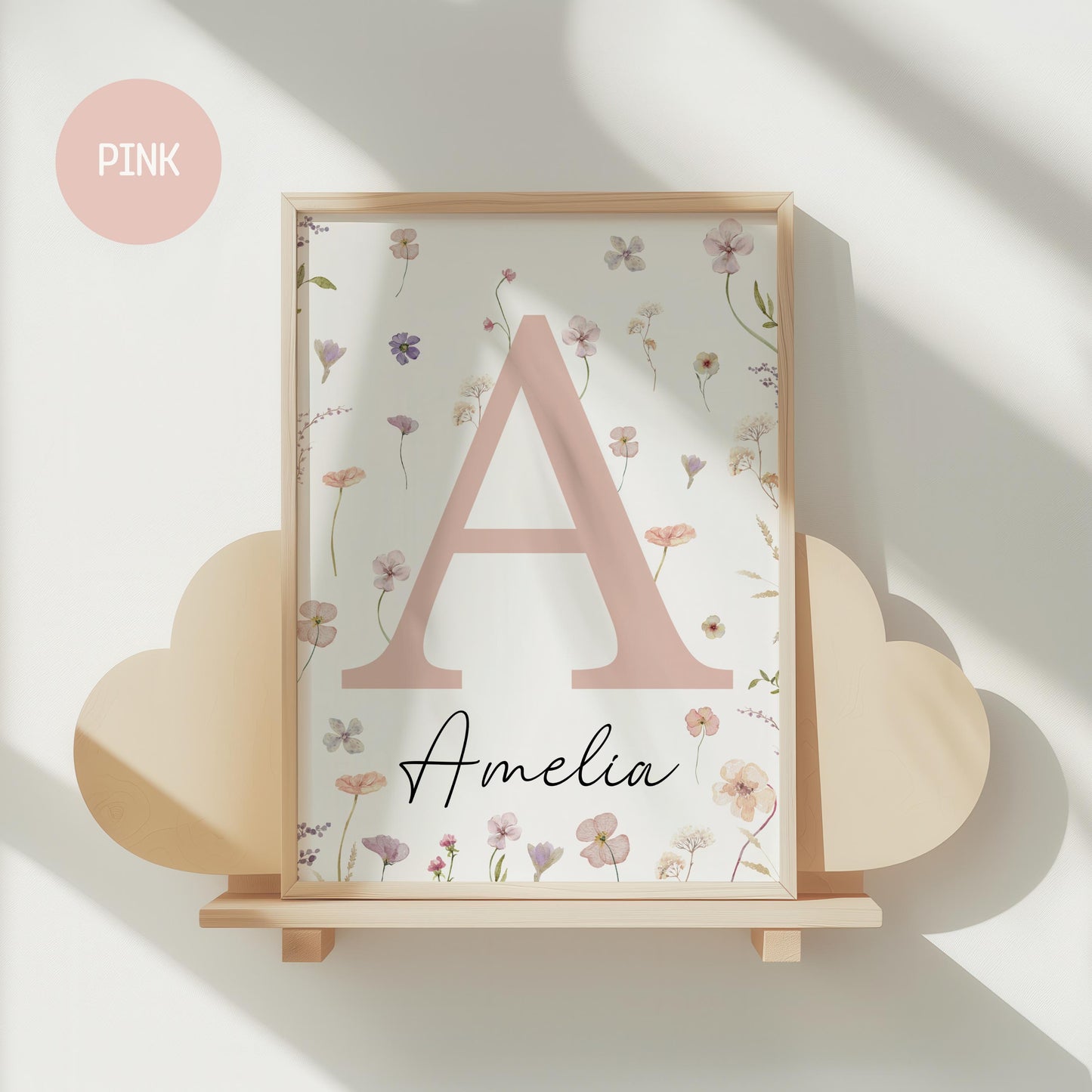Personalized Wildflower Girl Nursery Wall Art Print | Baby Name sign | Boho, Nursery Decor (Digital Download) Suartprintstudio