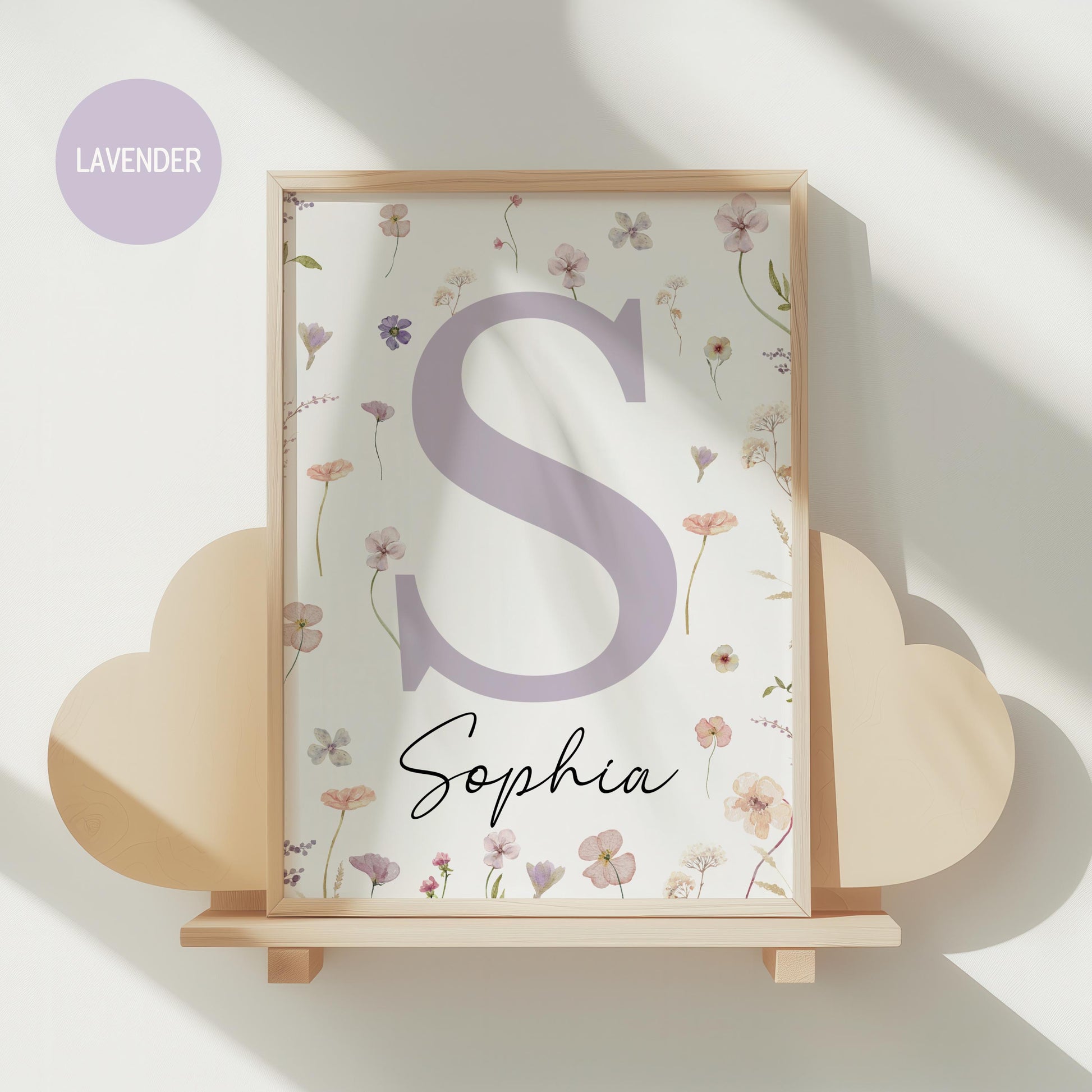 Personalized Wildflower Girl Nursery Wall Art Print | Baby Name sign | Boho, Nursery Decor (Digital Download) Suartprintstudio