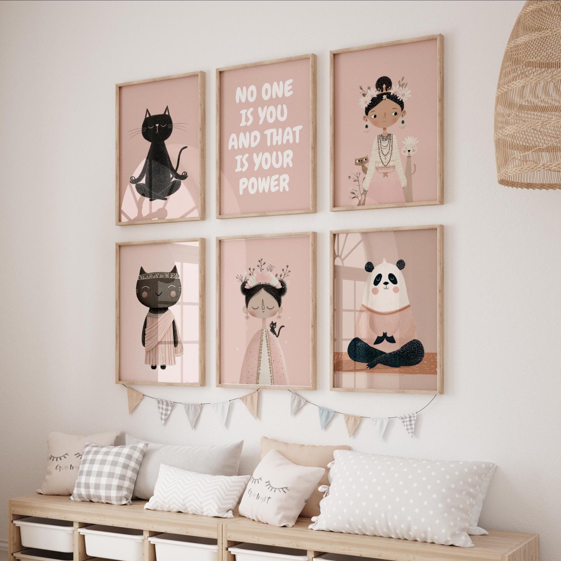 Pink Nursery Prints & Girl Pink Wall Art for Toddler Room - Nursery Wall Art | SuArtPrintStudio