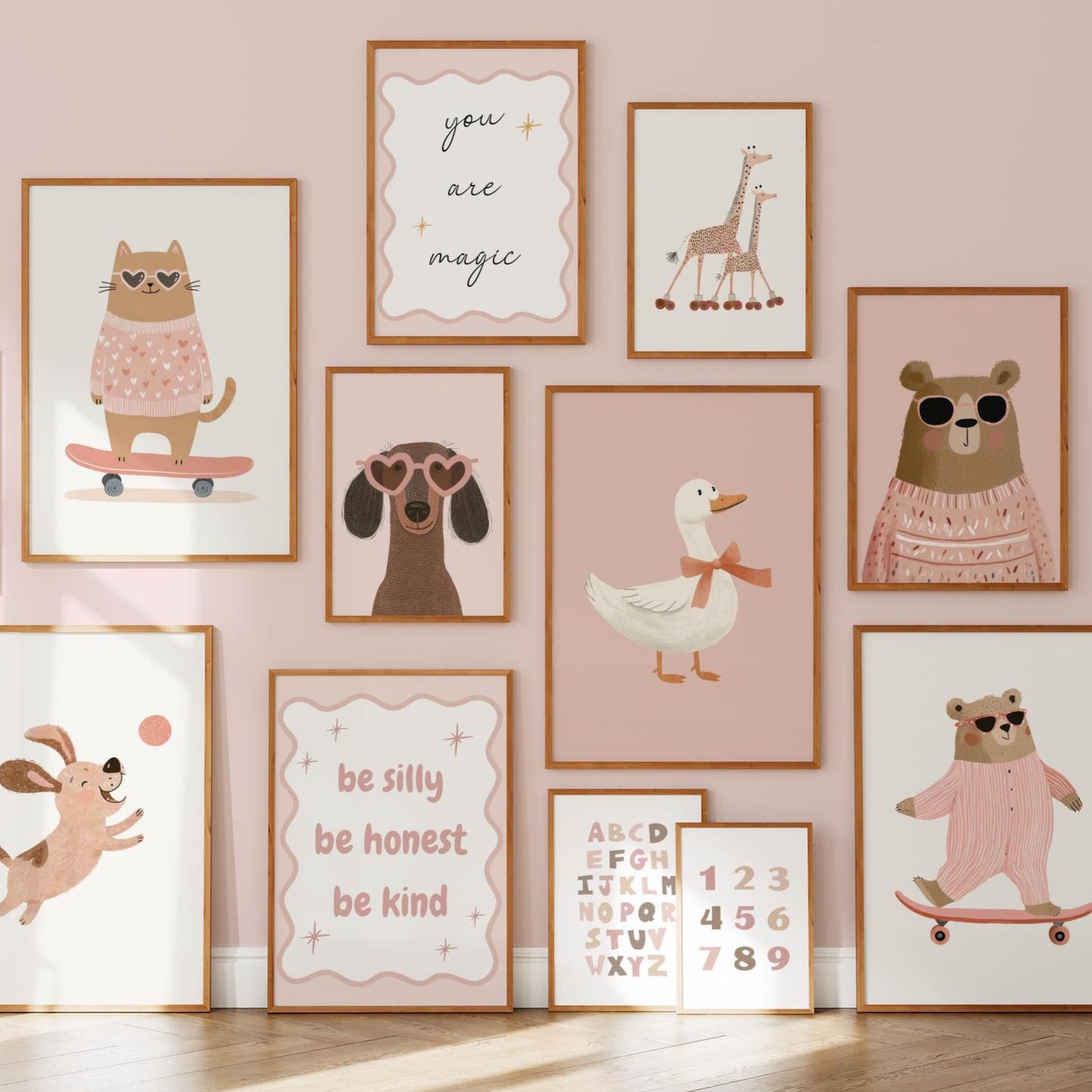 70+ Baby Girl Nursery Wall Art Prints bundle - Pink Nursery Decor & Girls Room Prints | SuArtPrintStudio