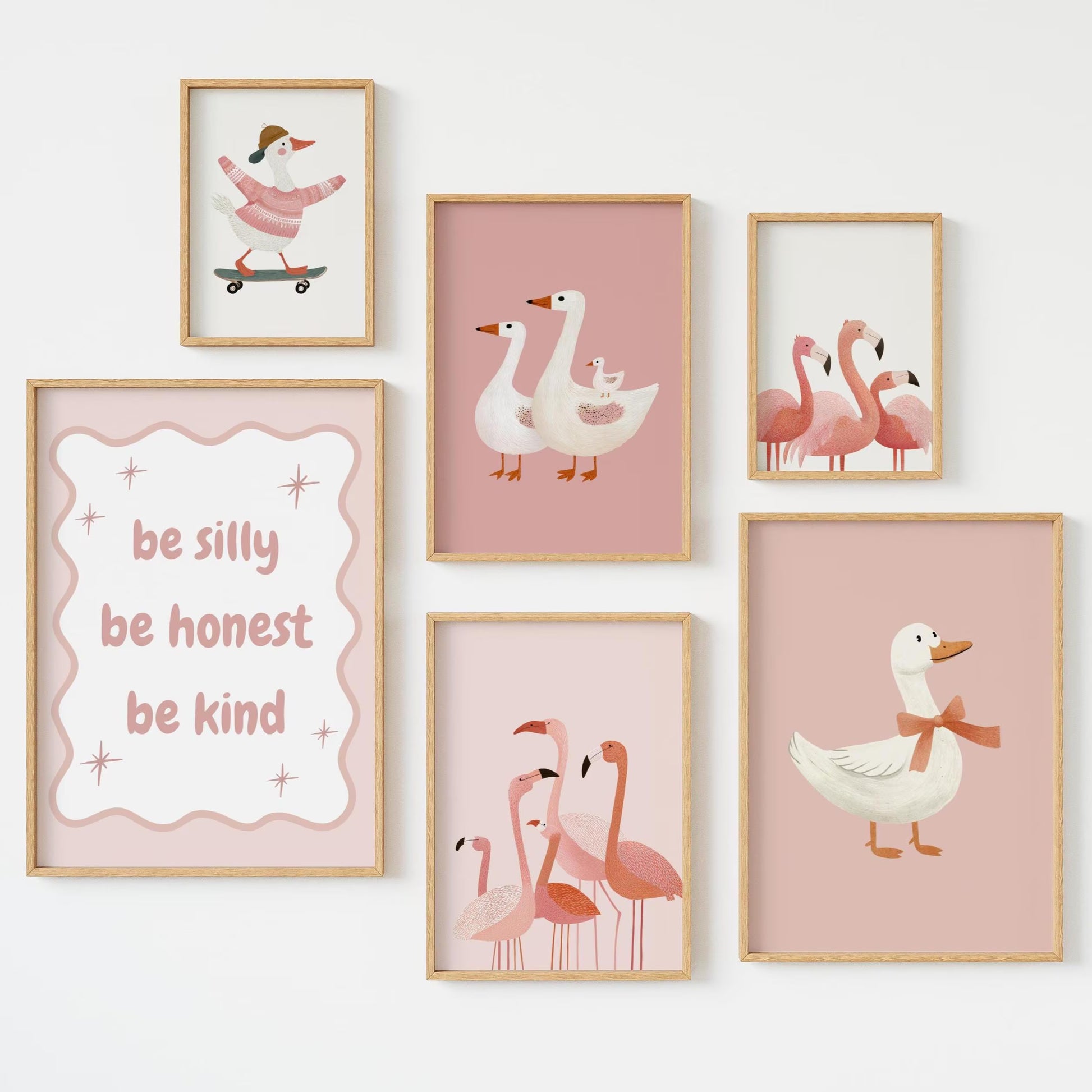 Pink Nursery Prints & Girl Pink Wall Art for Toddler Room - Nursery Wall Art | SuArtPrintStudio