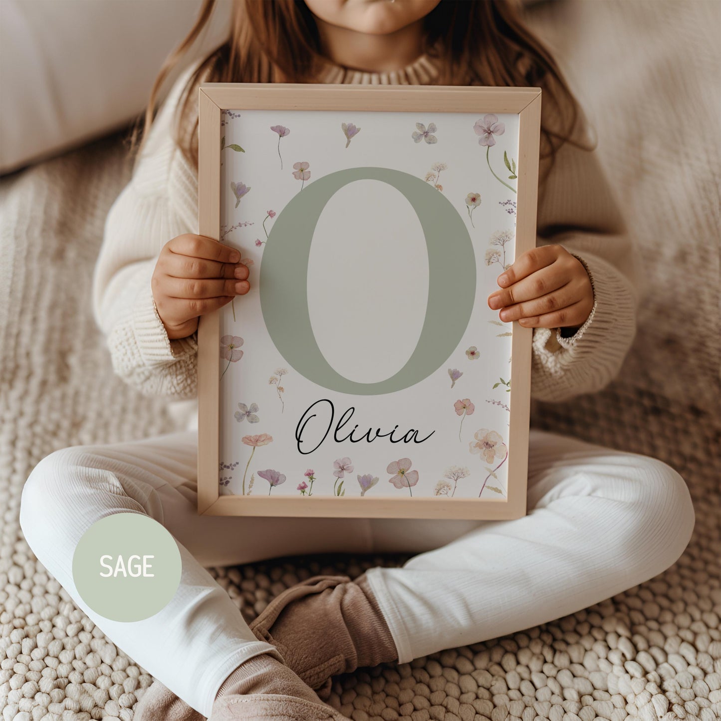 Personalized Wildflower Girl Nursery Wall Art Print | Baby Name sign | Boho, Nursery Decor (Digital Download) Suartprintstudio