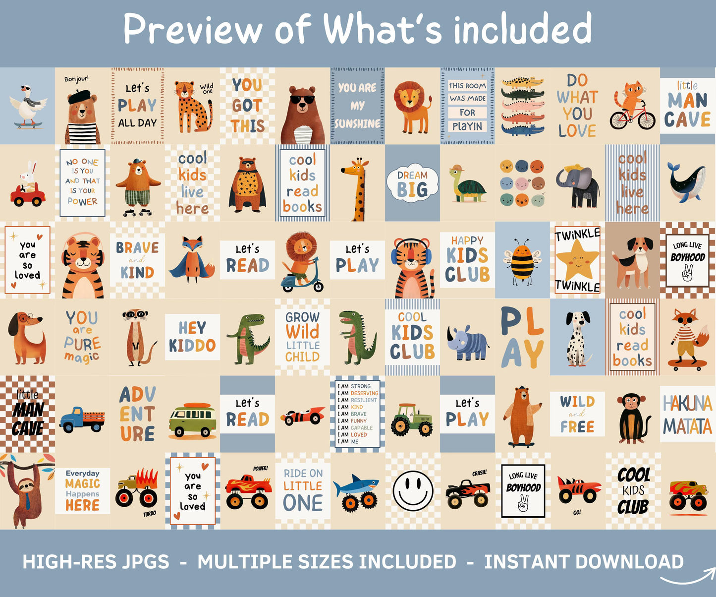 boys nursery wall art · safari nursery decor · woodland animal prints
instant download · digital download · printable wall art
gallery wall · toddler room · playroom decor · baby shower gift
kids bedroom decor · alphabet letter prints · monster truck