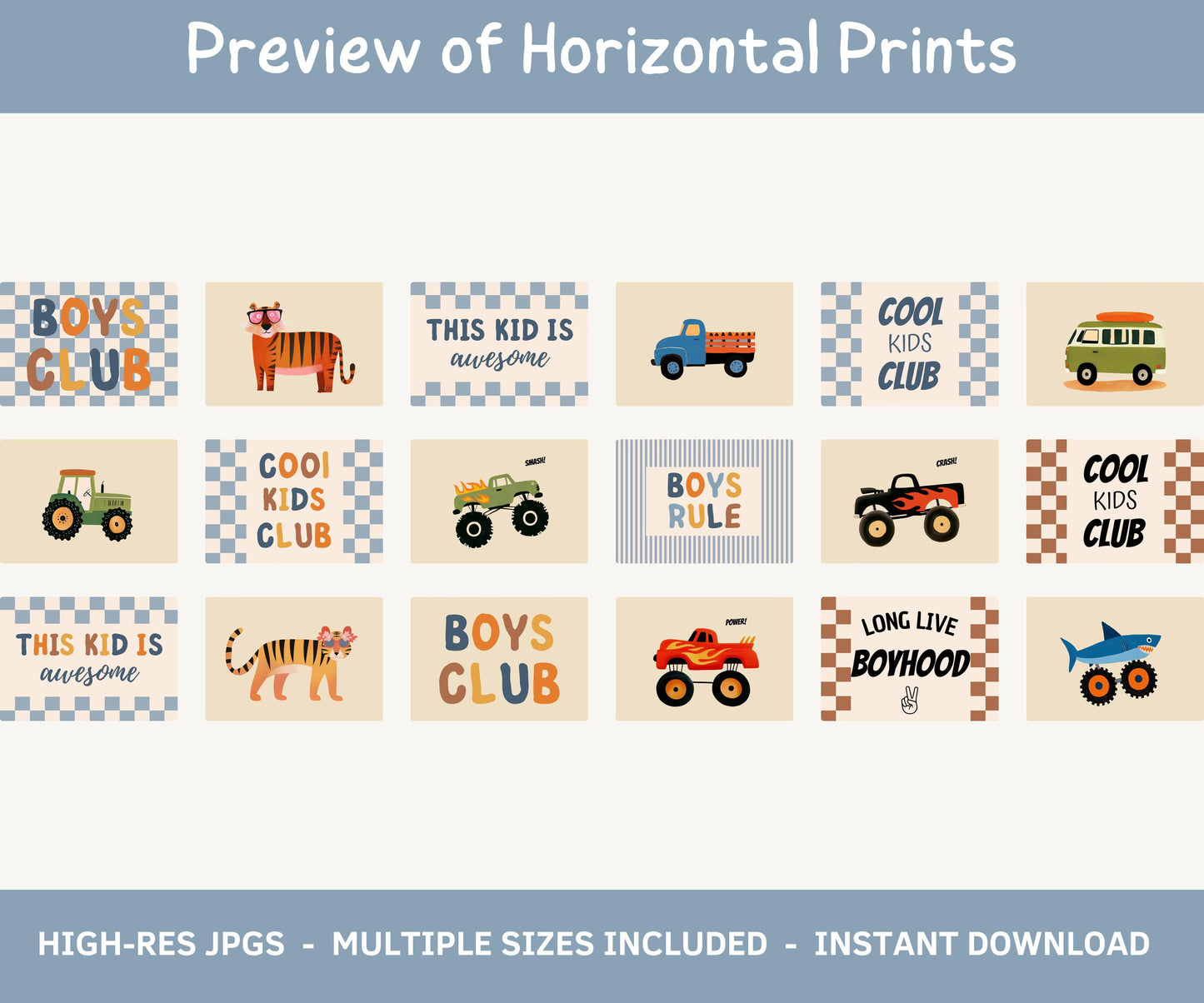 150+ Boys Room Prints Bundle | Nursery & Playroom Decor (Digital Download)
