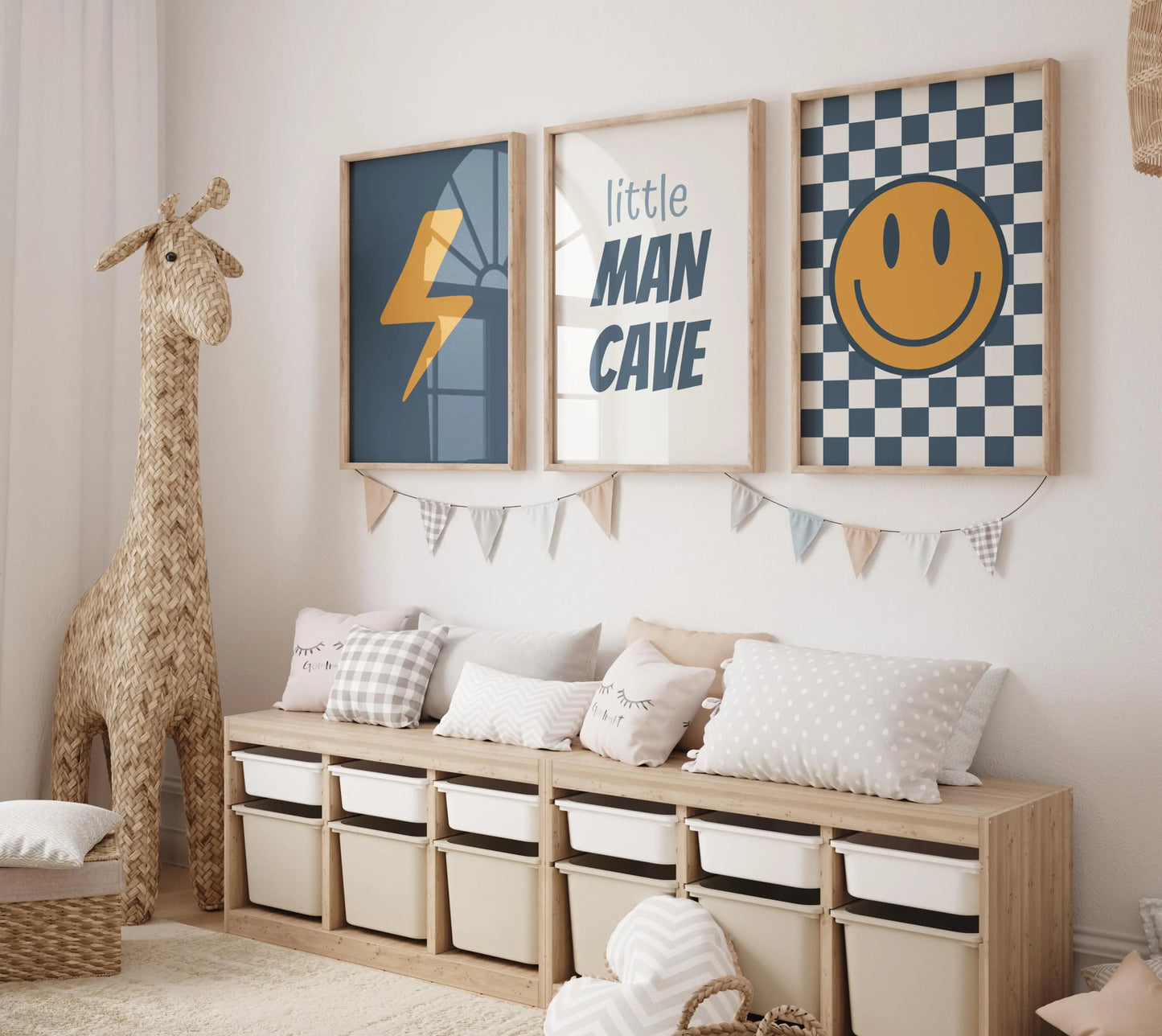 50+ Boys Nursery Wall Art Prints | Long Live Boyhood, Checkered, Smiley Face, Groovy | Baby Boy & Kids Room Decor | Printable Bundle | Instant Download