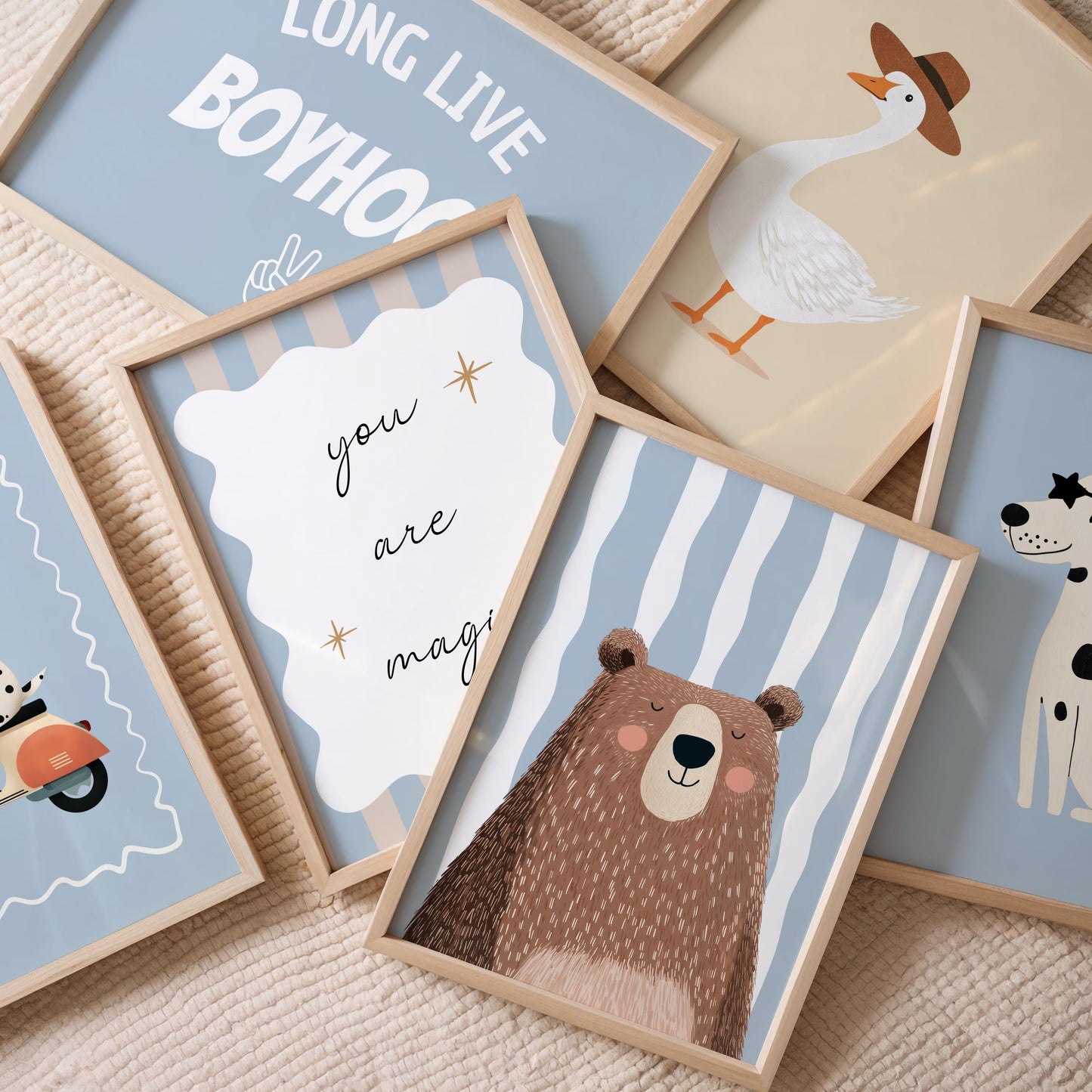 200 Boys Room Prints + Custom Name Sign Print | Nursery & Playroom Wall Art | Digital Download