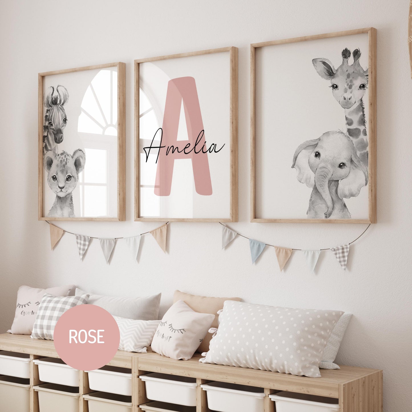 Safari Nursery Wall Art Prints | Custom Name Sign, Safari nursery Decor (Digital Download) Suartprintstudio