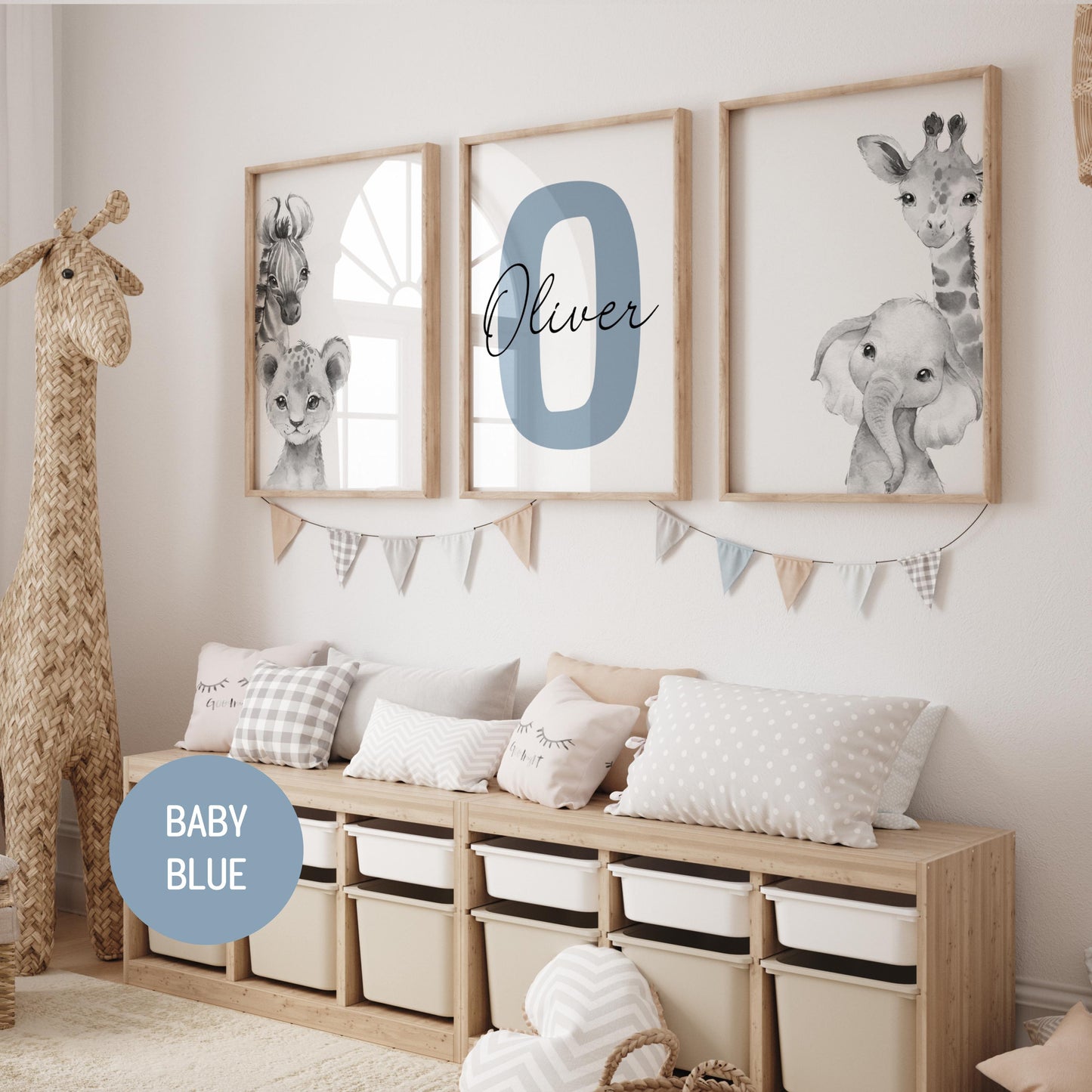 Safari Nursery Wall Art Prints | Custom Name Sign, Safari nursery Decor (Digital Download) Suartprintstudio