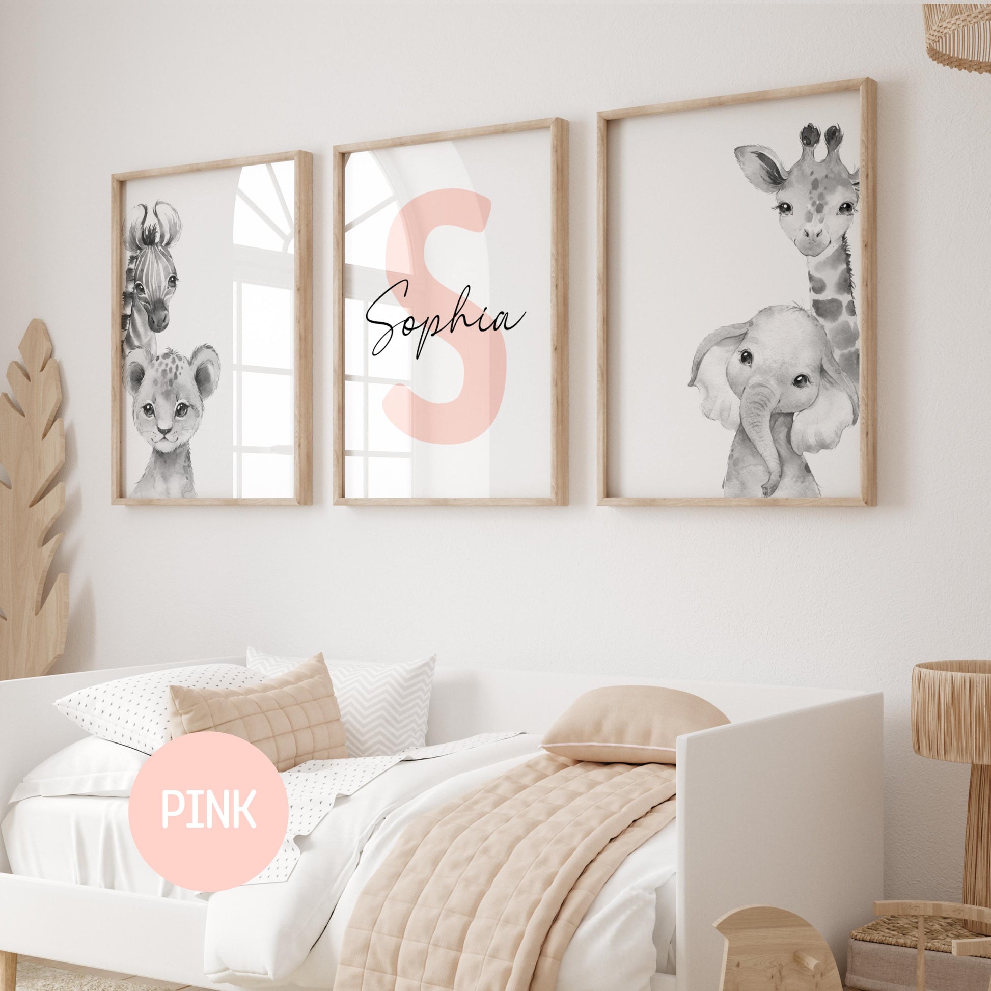 Safari Nursery Wall Art Prints | Custom Name Sign, Safari nursery Decor (Digital Download) Suartprintstudio