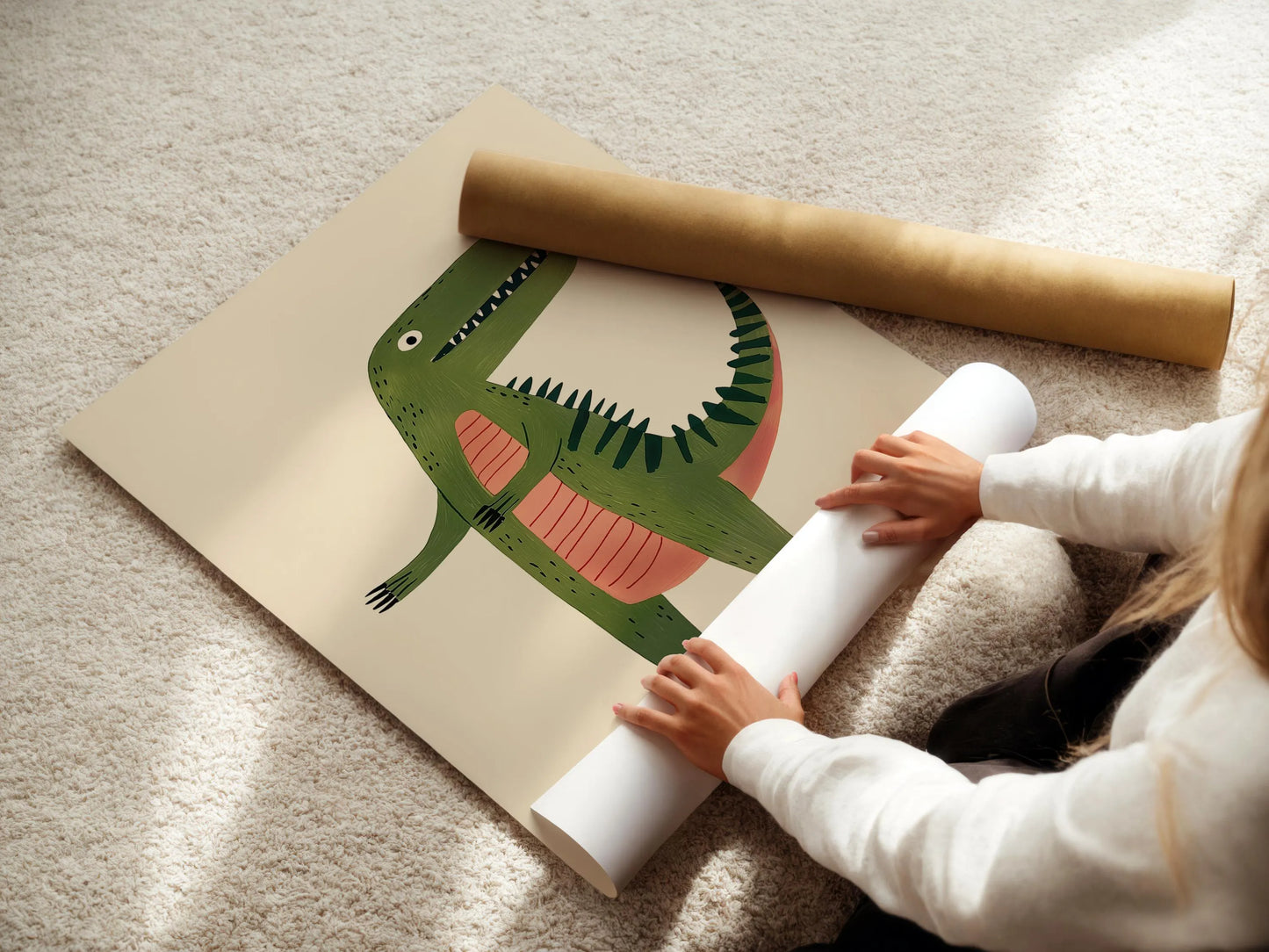 Dinosaur Nursery Wall Art Print | Nursery & Playroom Decor | Printable T-Rex Poster | Digital Download