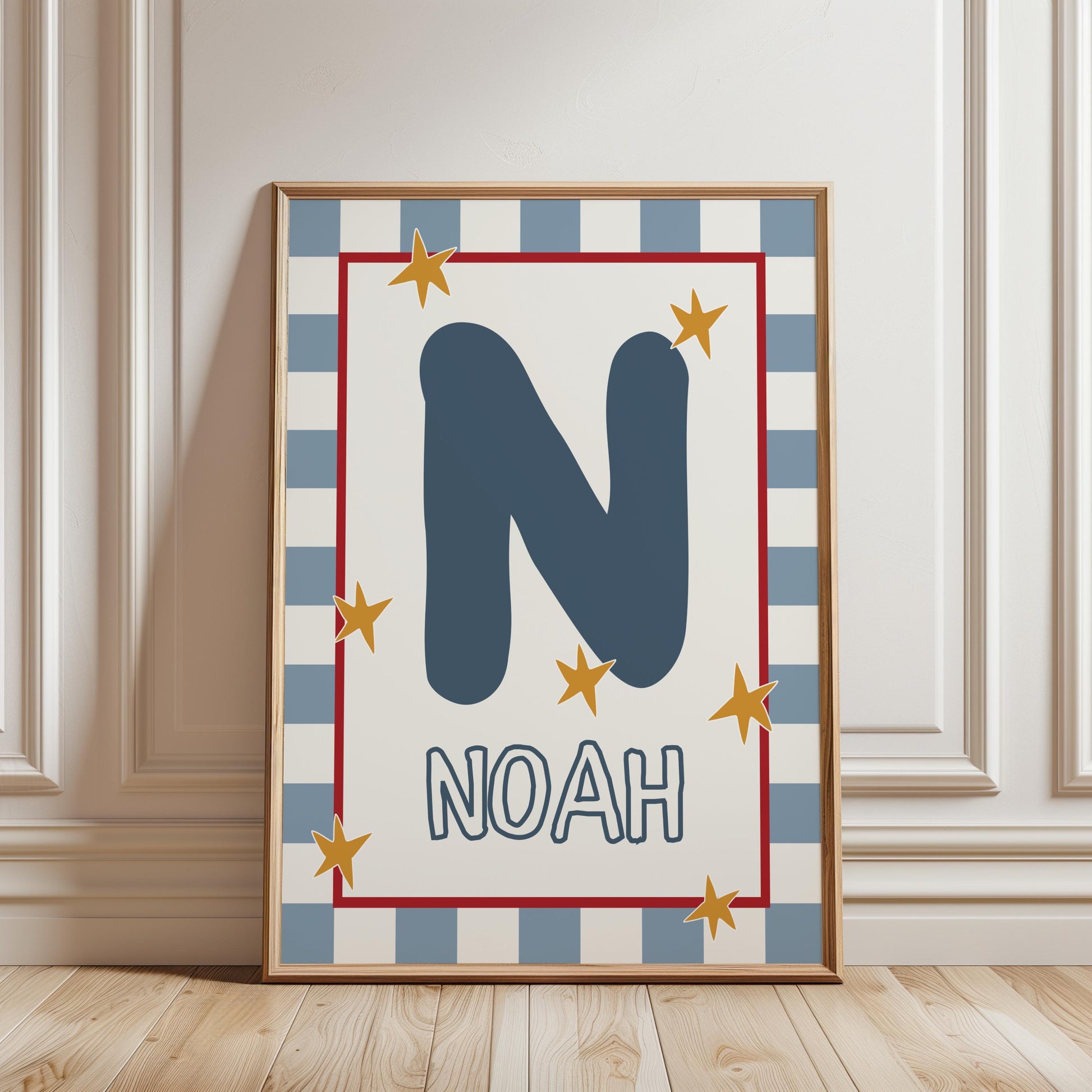 Personalized Kids Name Print – Custom Nursery Name Sign & Initial Poster for Baby Room Decor (Digital Download)