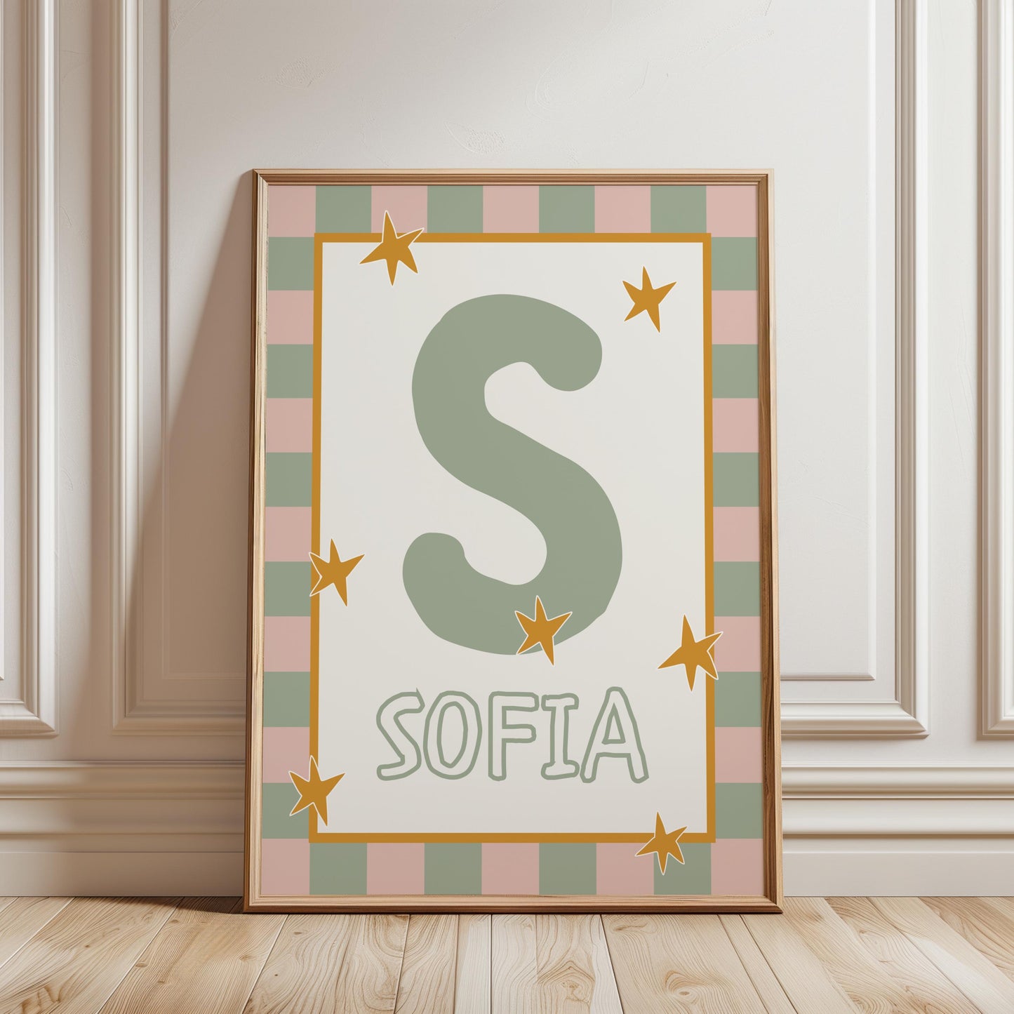 Personalized Kids Name Print – Custom Nursery Name Sign & Initial Poster for Baby Room Decor (Digital Download)