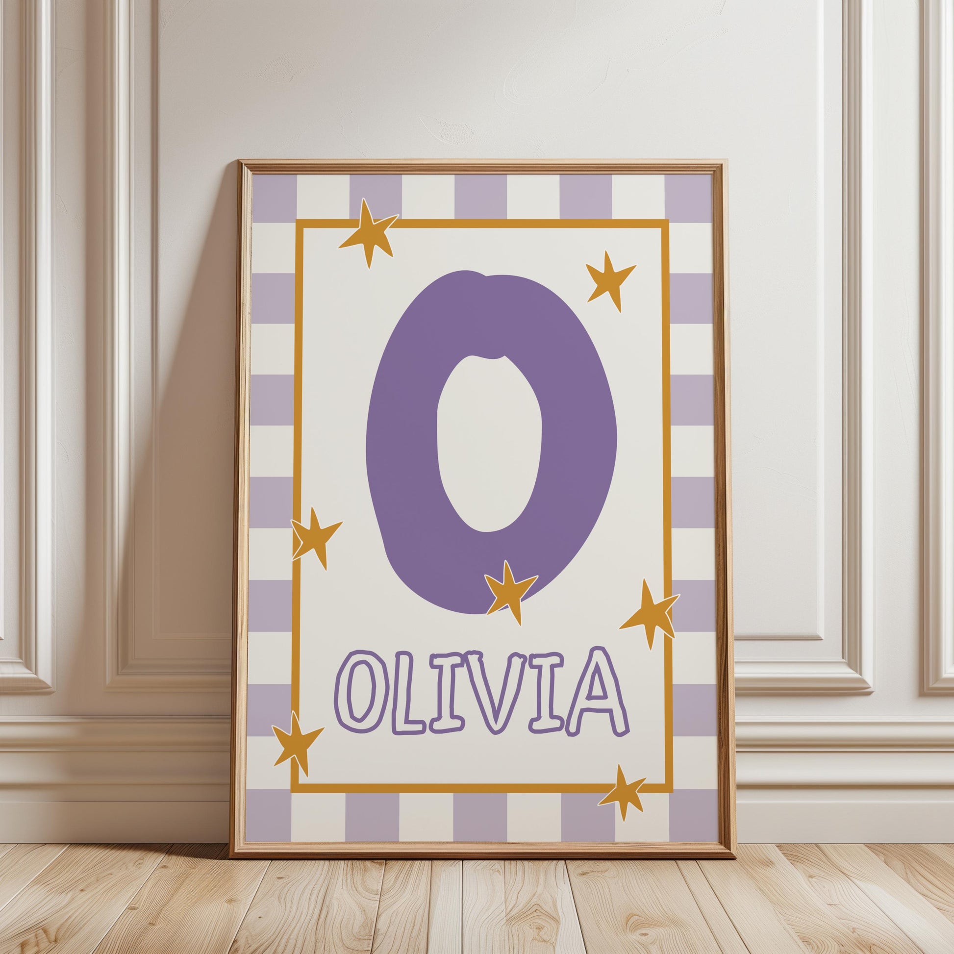 Personalized Kids Name Print – Custom Nursery Name Sign & Initial Poster for Baby Room Decor (Digital Download)