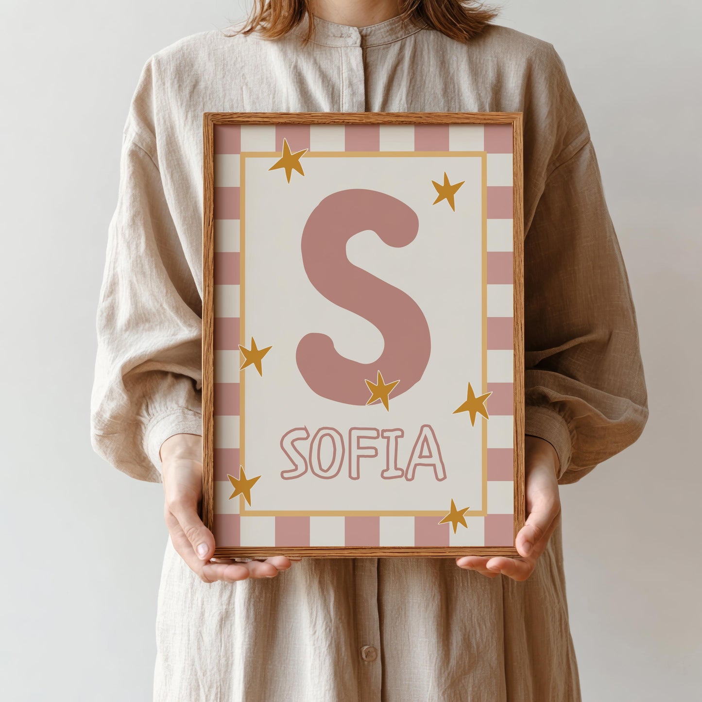 Personalized Kids Name Print – Custom Nursery Name Sign & Initial Poster for Baby Room Decor (Digital Download)