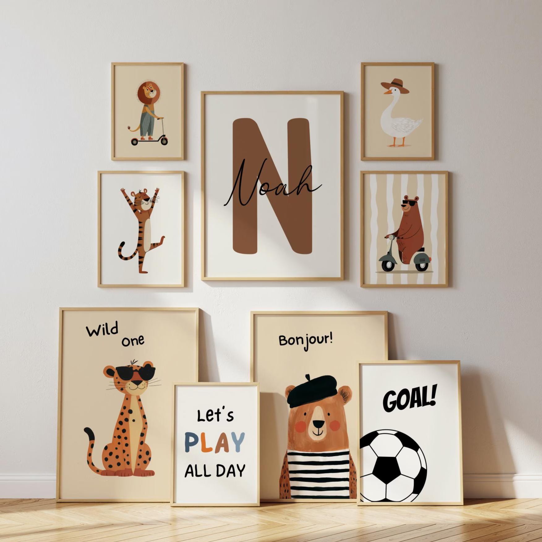 200 Boys Room Prints + Custom Name Sign Print | Nursery & Playroom Wall Art | Digital Download